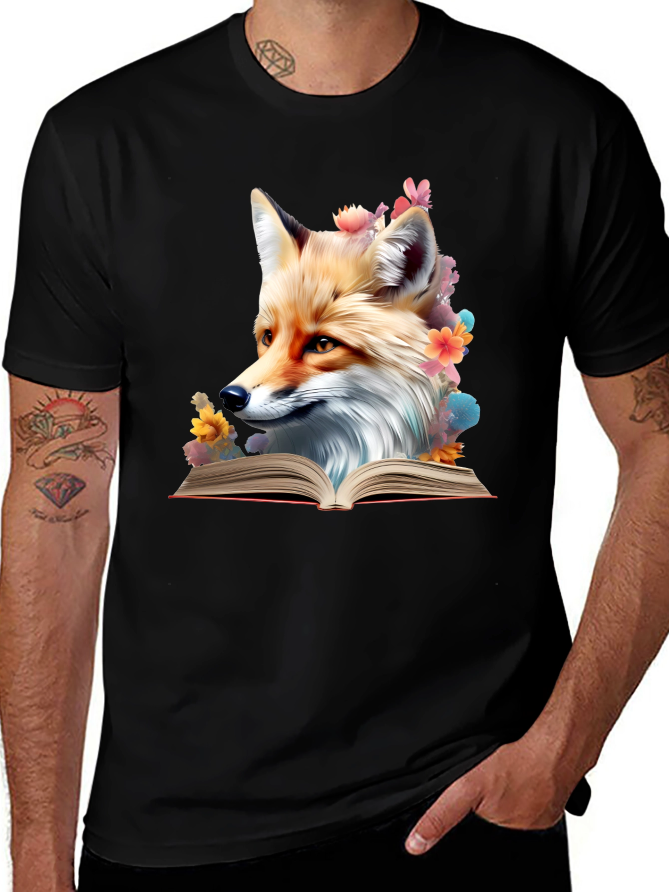 Variant 2 of Fox Reading Book T-Shirt - Unique Animal Lover Tee