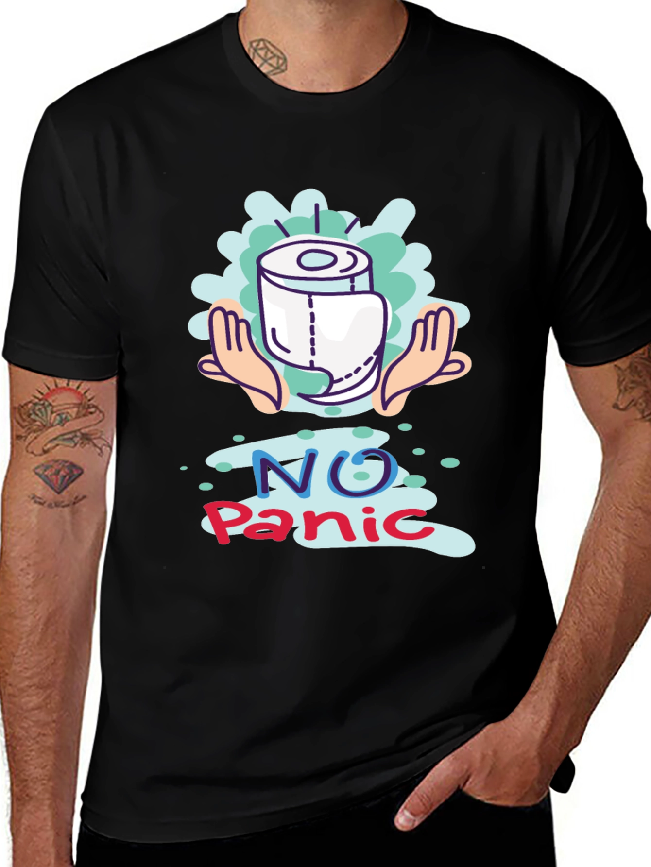 Variant 15 of No Panic Toilet Paper Graphic Tee