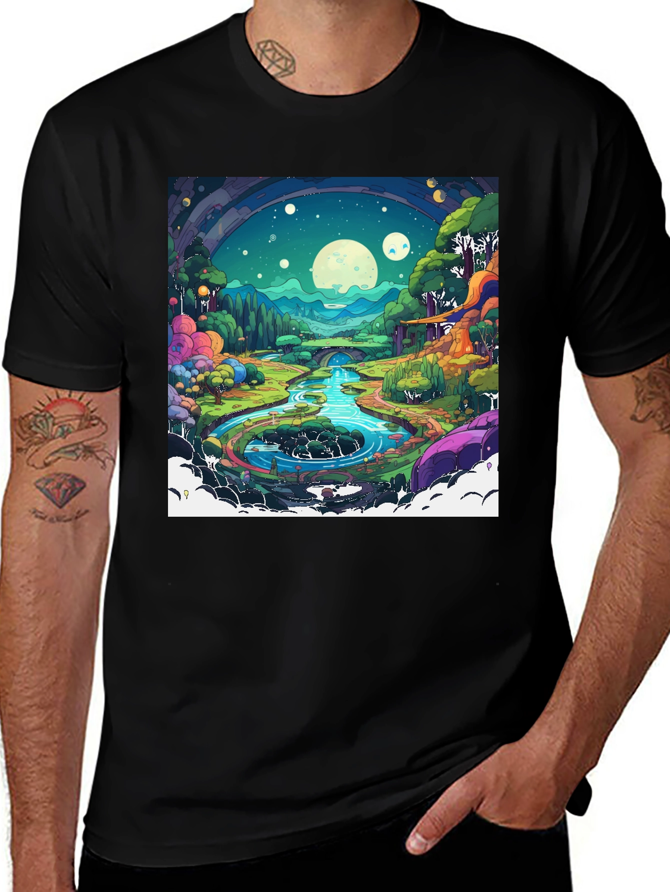 Psychedelic River T-Shirt - Vivid Graphic Tee