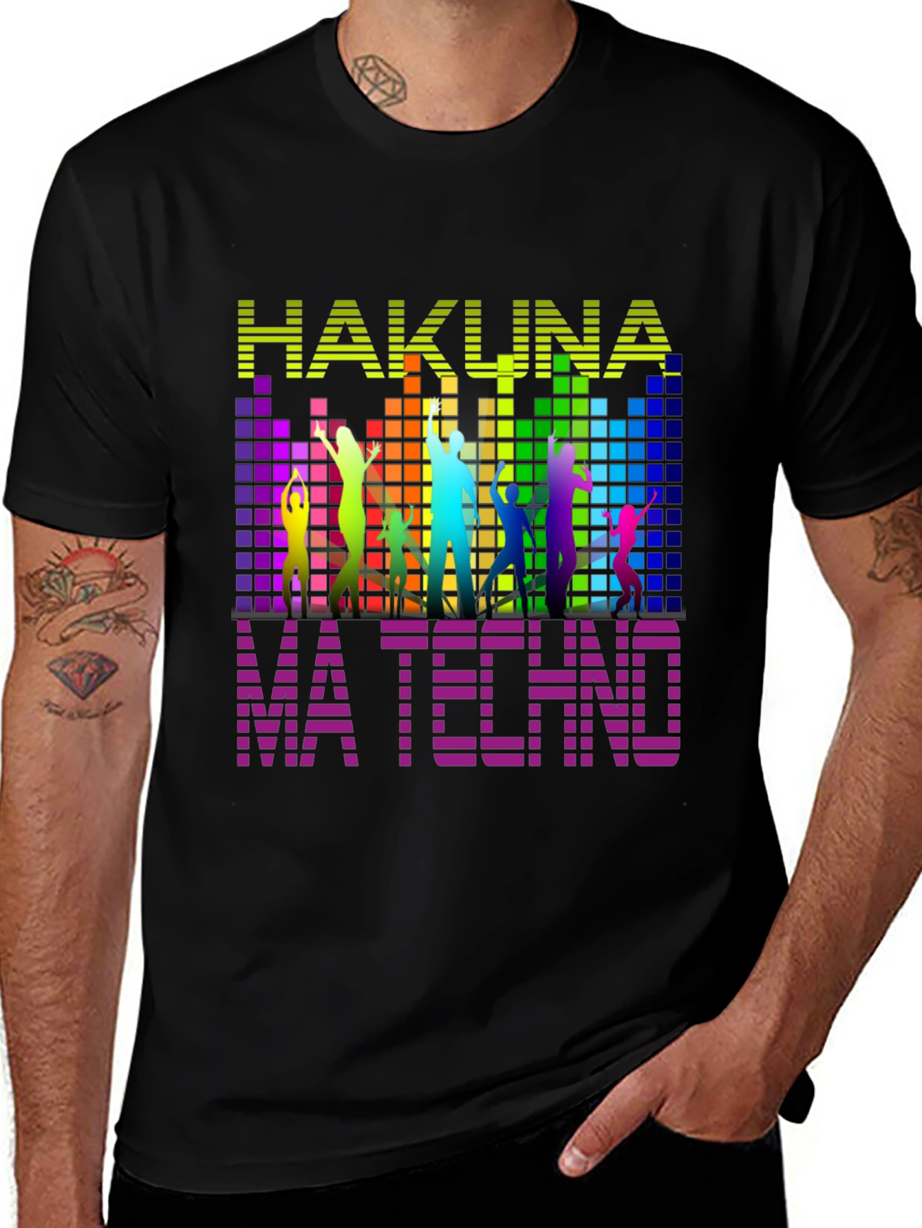 Variant 23 of Hakuna Ma Techno Black T-Shirt