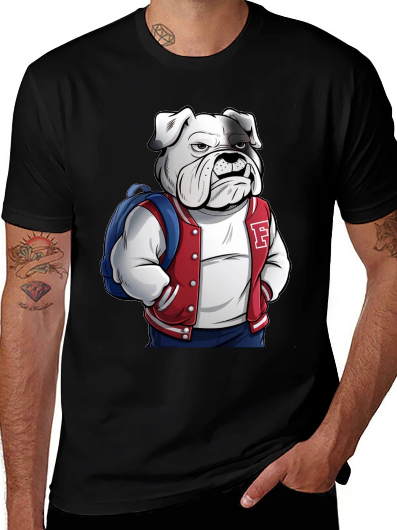Variant 17 of Bulldog Varsity Jacket Graphic Tee