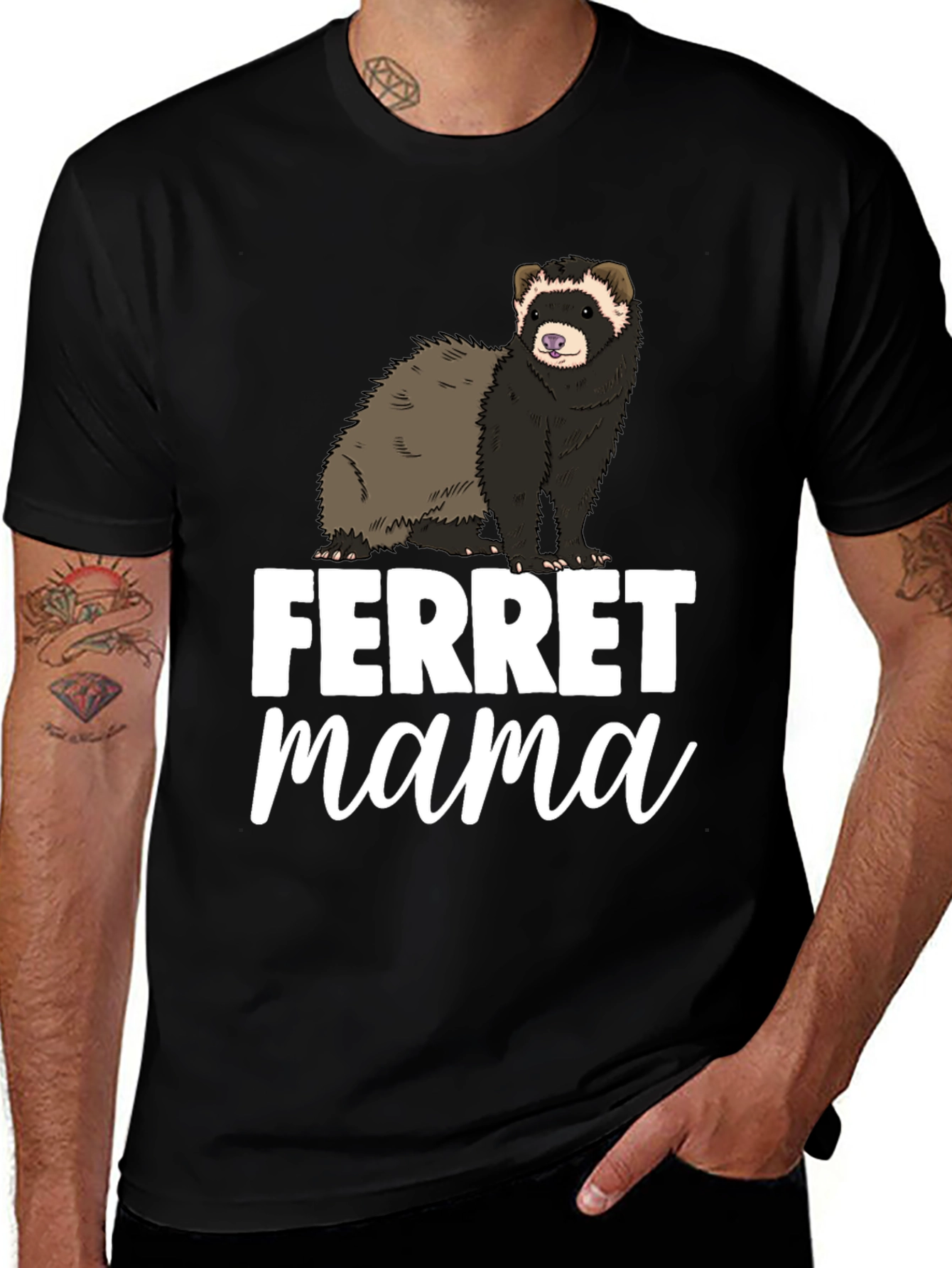 Variant 27 of Ferret Mama Black Graphic Tee