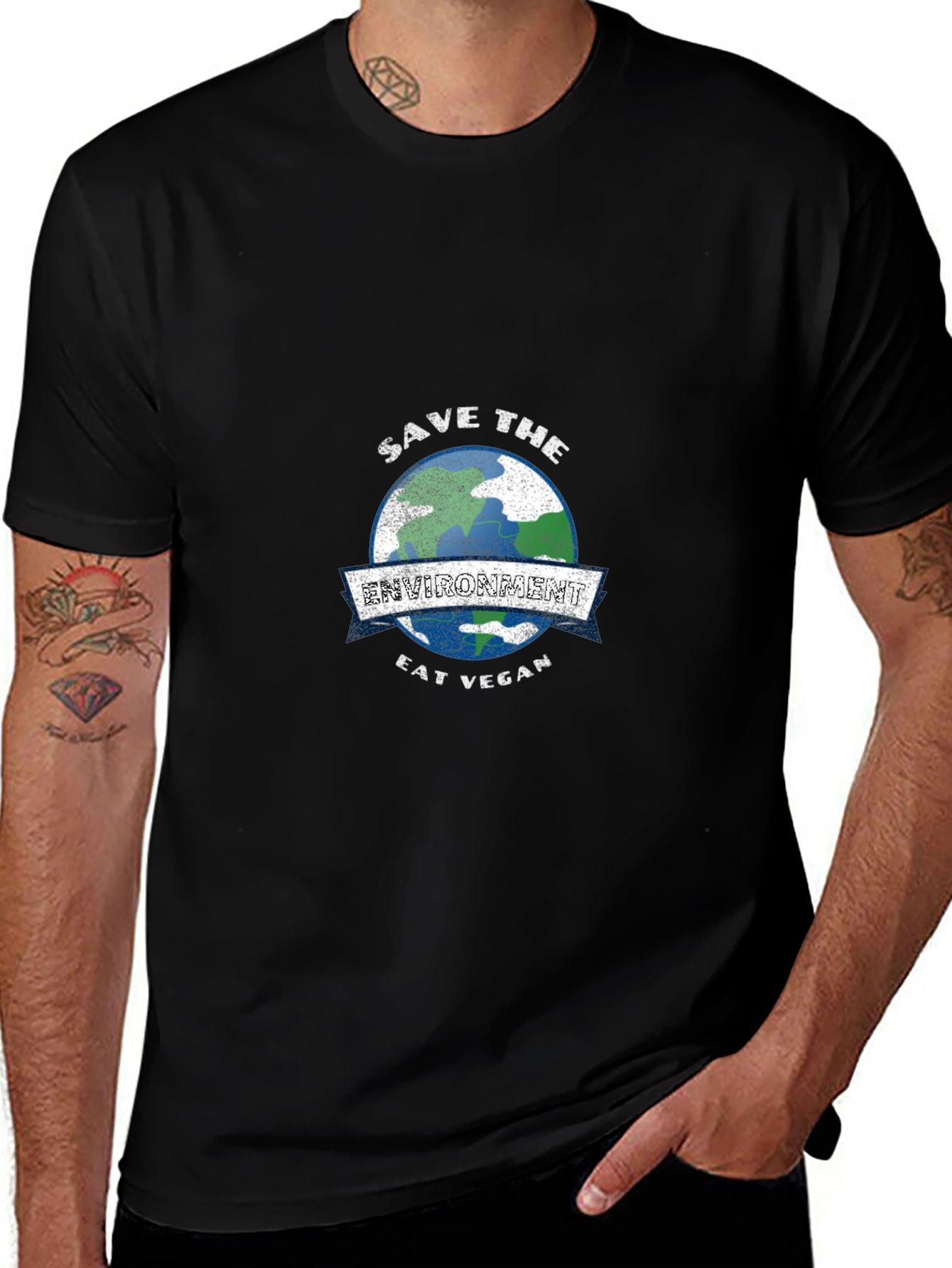 Variant 13 of Eco-Friendly Vegan Graphic Tee - Save the Environment