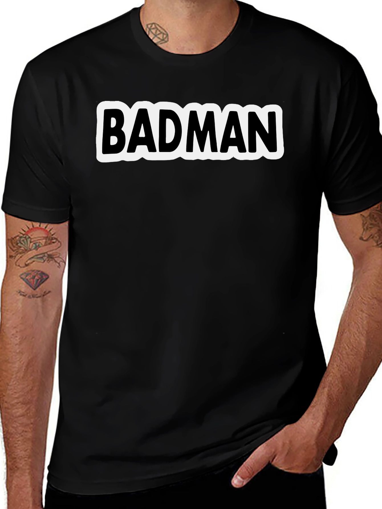 Variant 21 of Badman Graphic T-Shirt - Black Crew Neck Tee