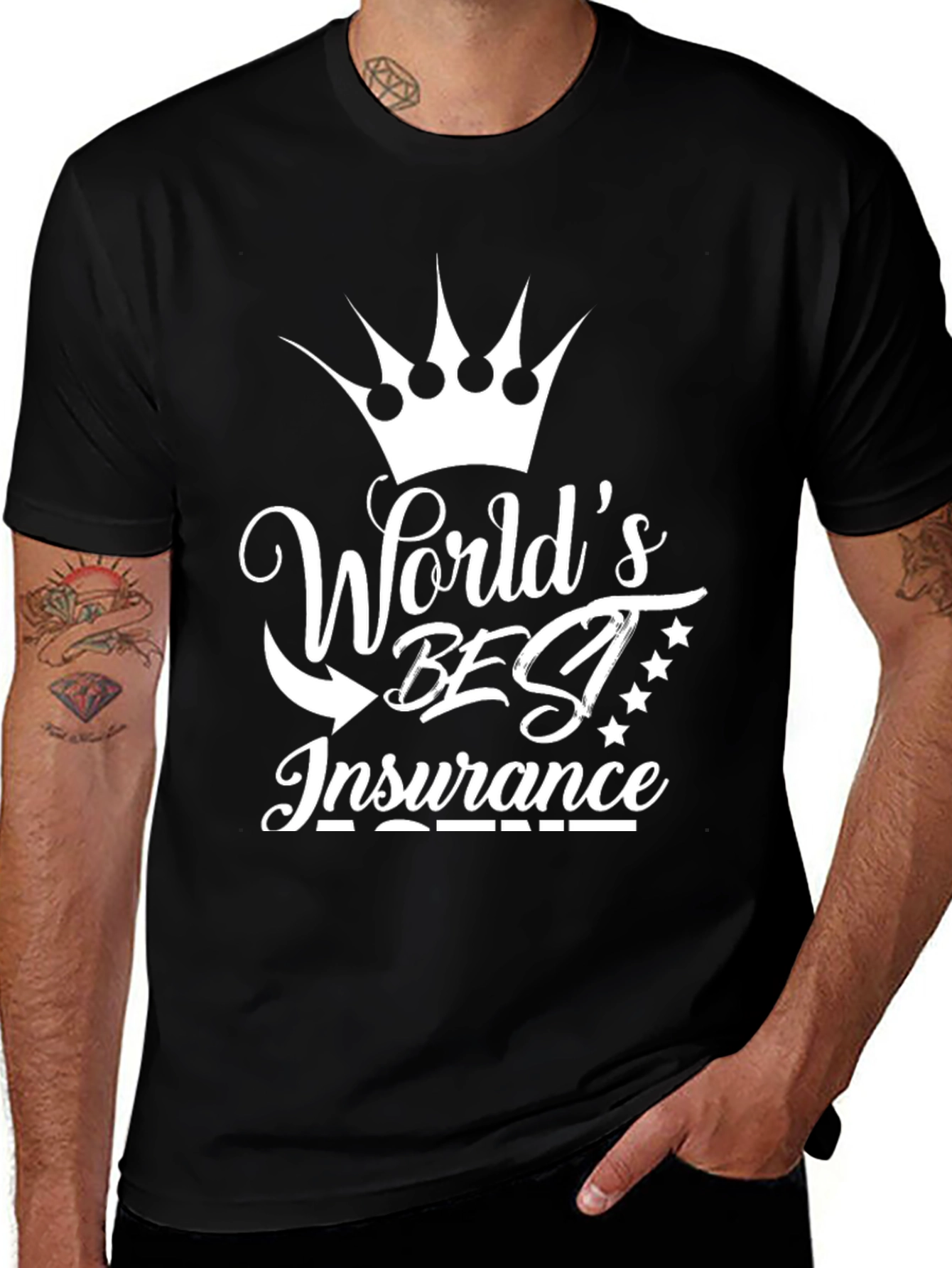 Variant 10 of World's Best Insurance T-Shirt - Black Cotton Graphic Tee