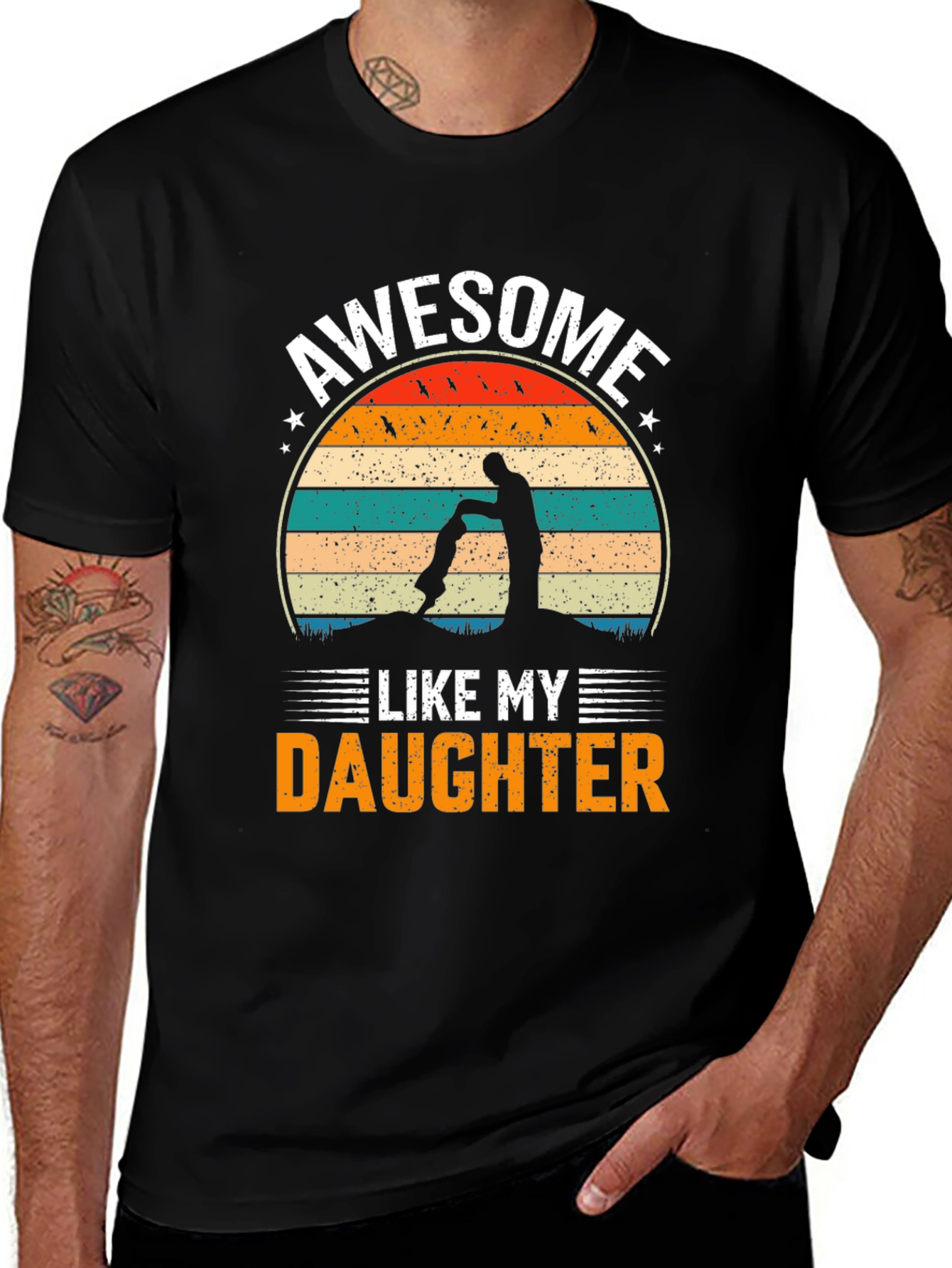Black Awesome Like My Daughter Graphic T-Shirt main image
