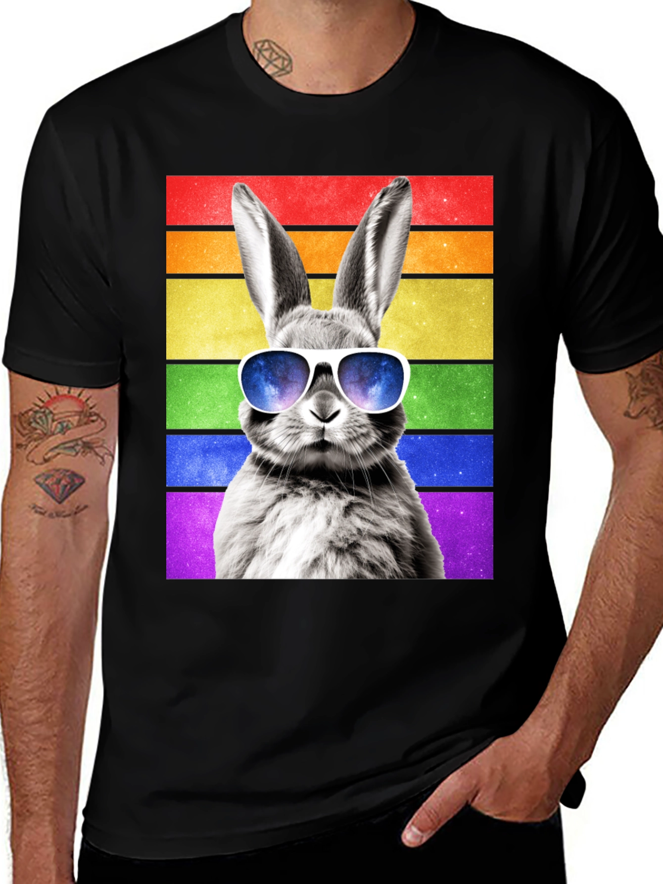 Variant 5 of Rainbow Bunny Graphic Tee