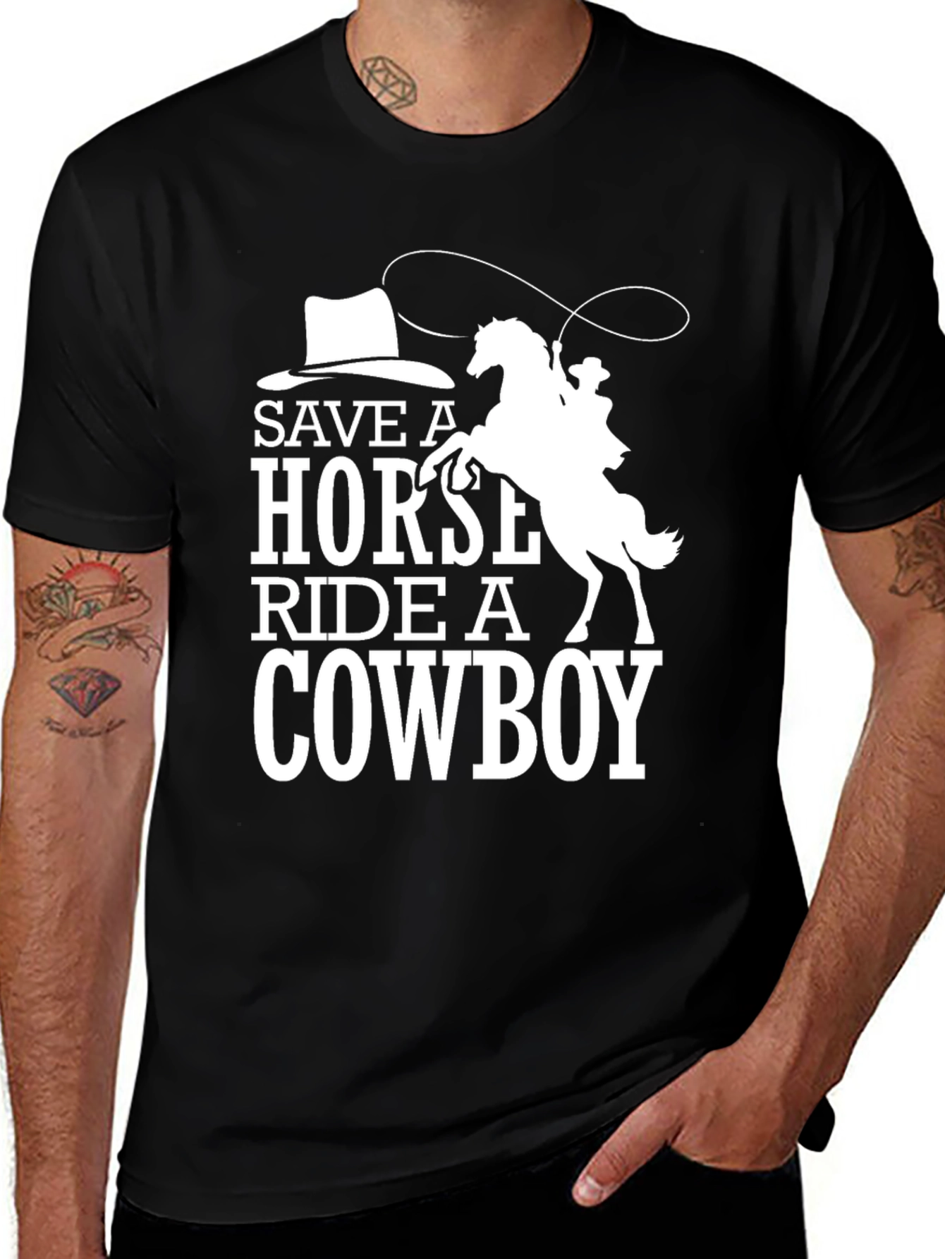 Variant 12 of Save A Horse Ride A Cowboy Black T-Shirt