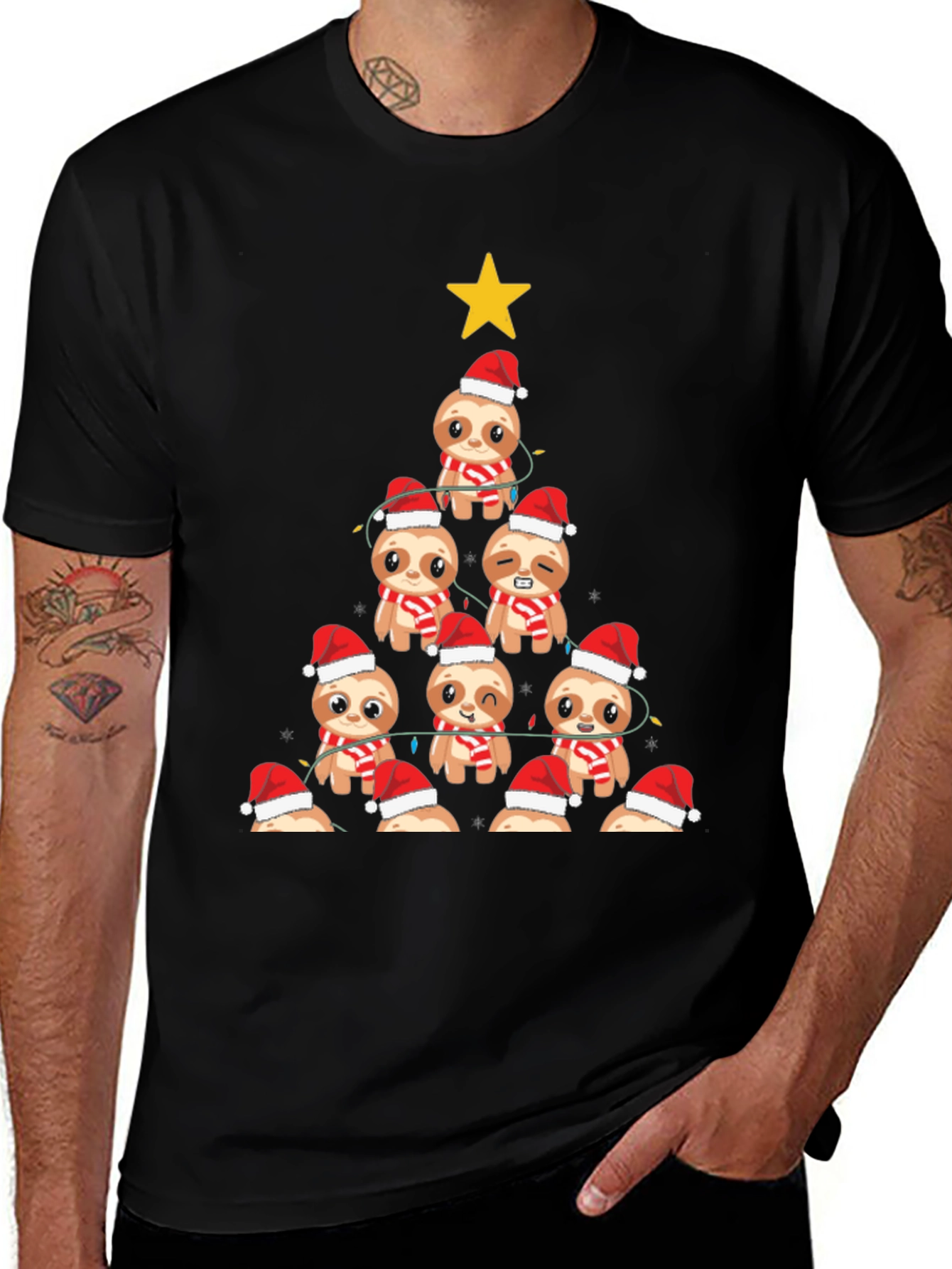 Variant 14 of Sloth Christmas Tree Graphic Tee