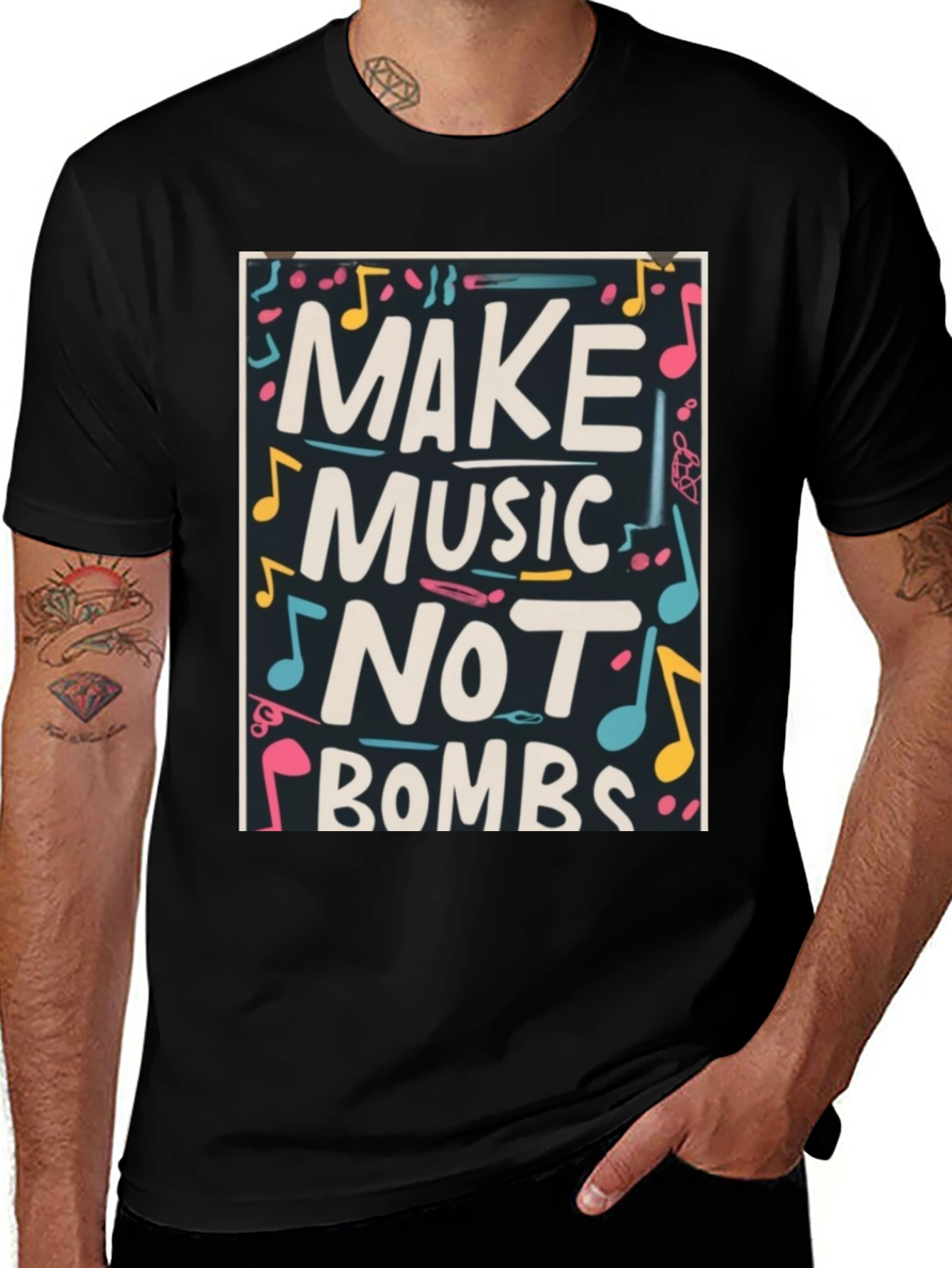 Variant 17 of Make Music Not Bombs Graphic T-Shirt