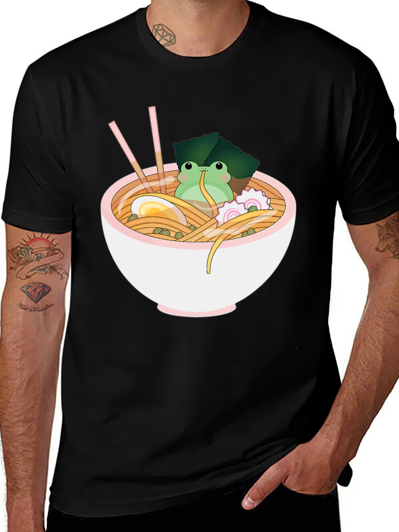 Ramen Frog T-Shirt - Quirky Anime Foodie Tee