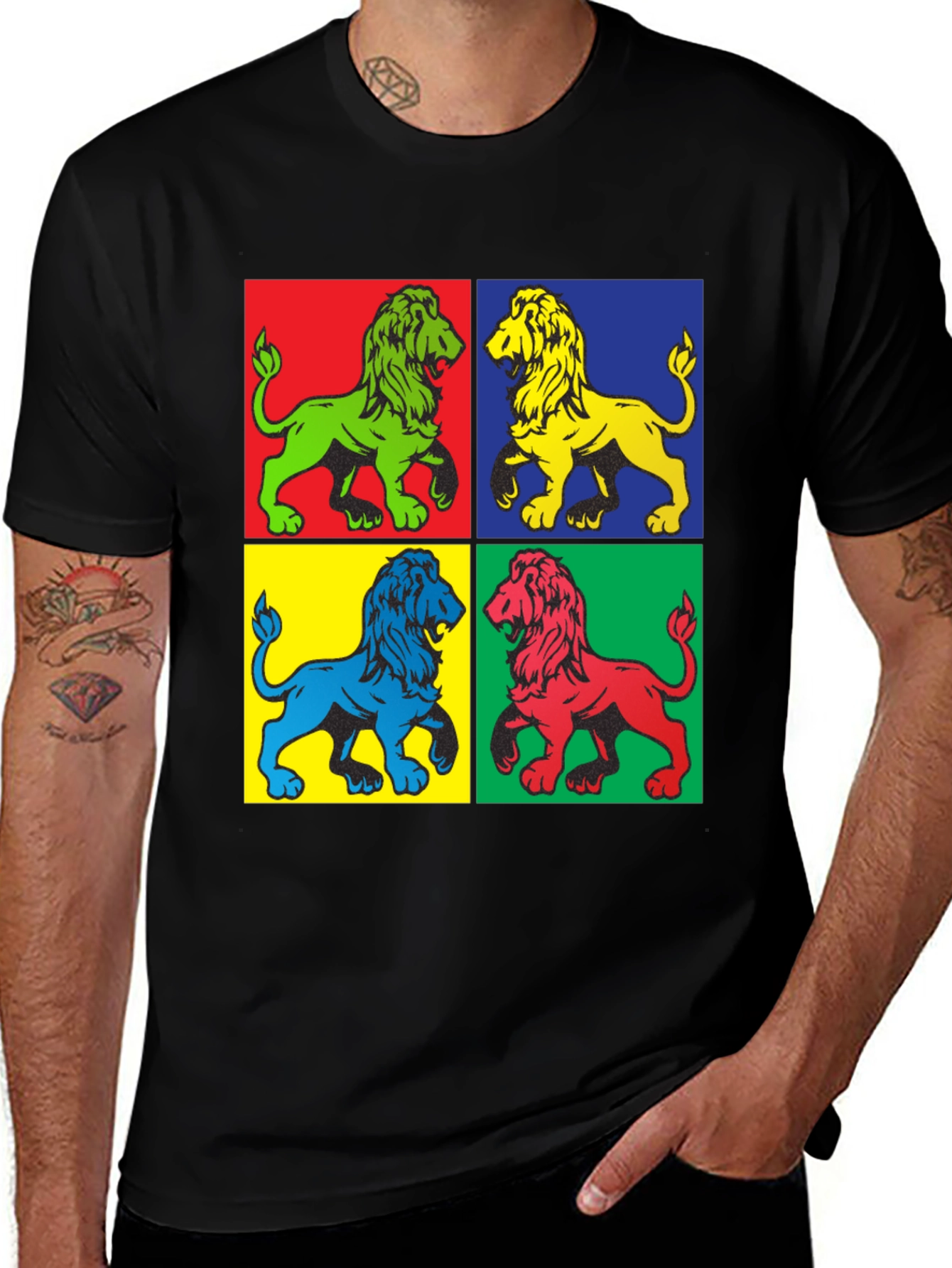 Variant 2 of Pop Art Lion Graphic Tee