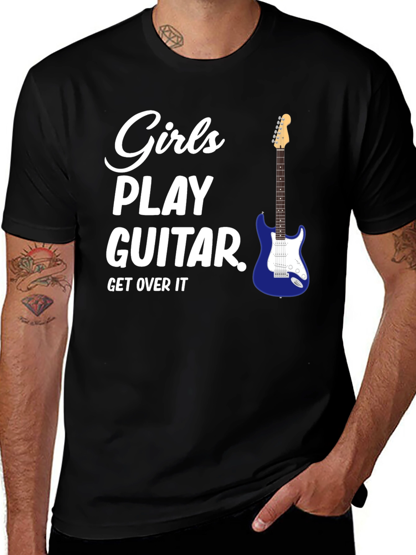 Variant 24 of Girls Play Guitar Graphic Tee - Music Lover Shirt