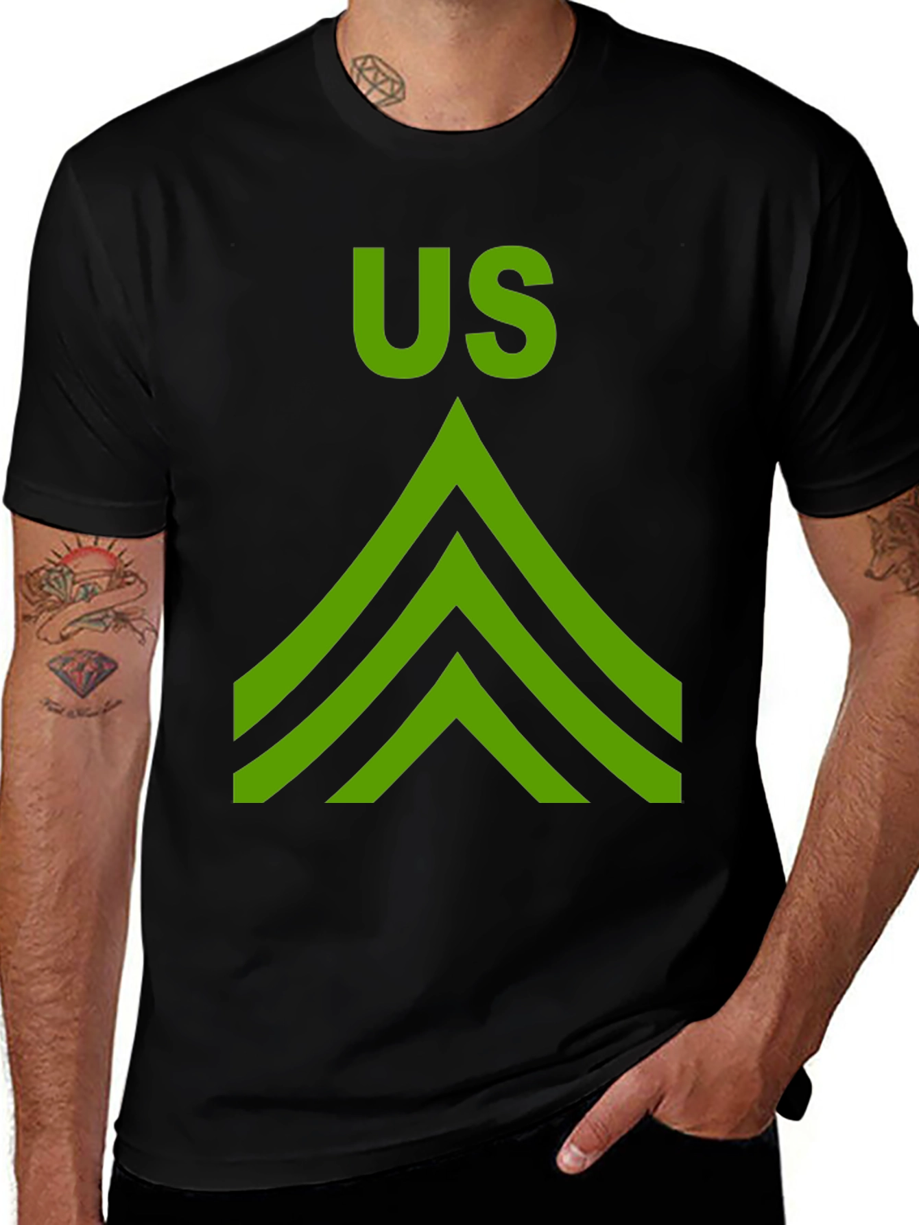 Variant 18 of US Army Staff Sergeant Black T-Shirt