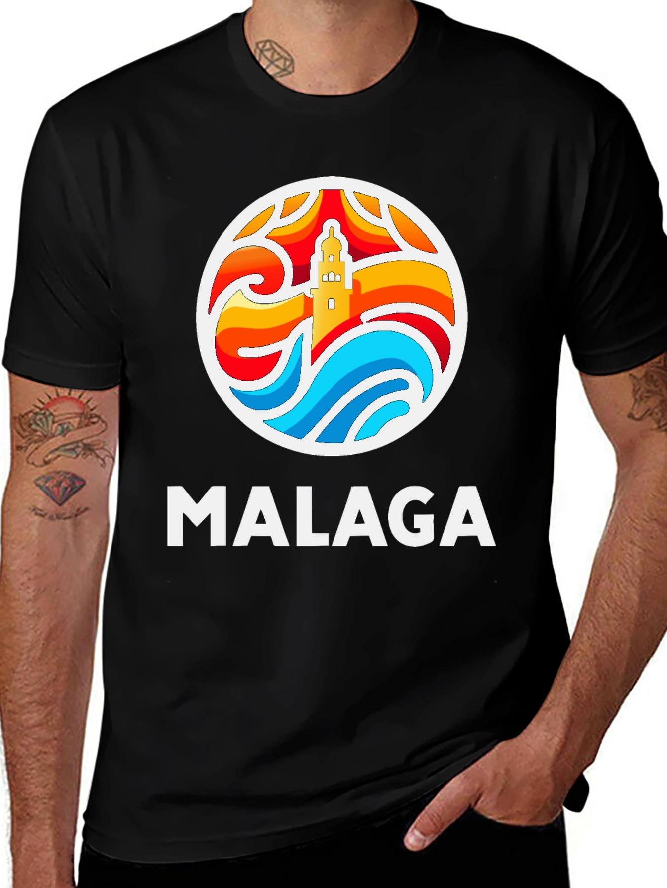 Malaga Graphic Tee - Black Tourist T-Shirt