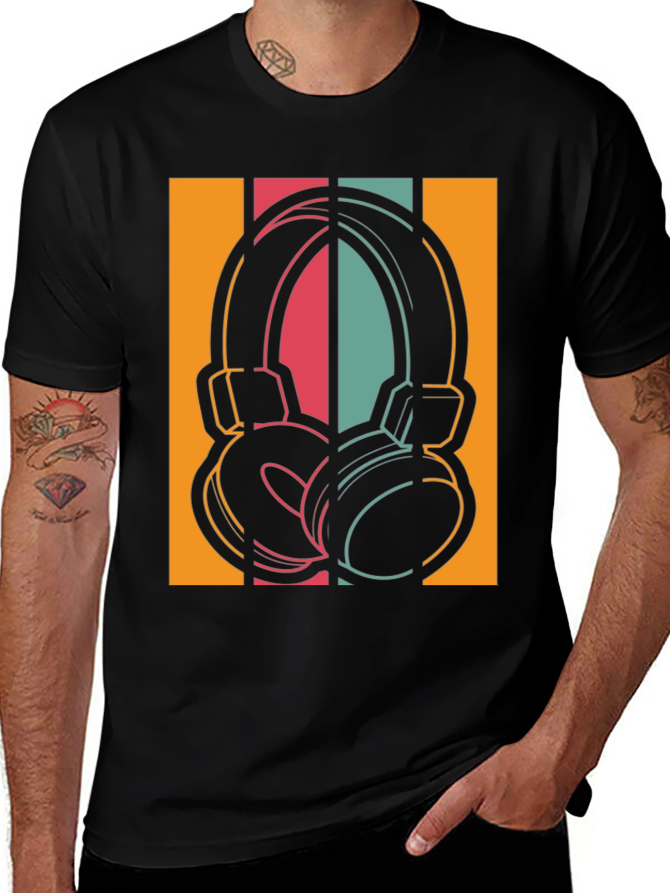 Variant 15 of Retro Headphones Graphic Tee - Vintage Style Music Shirt