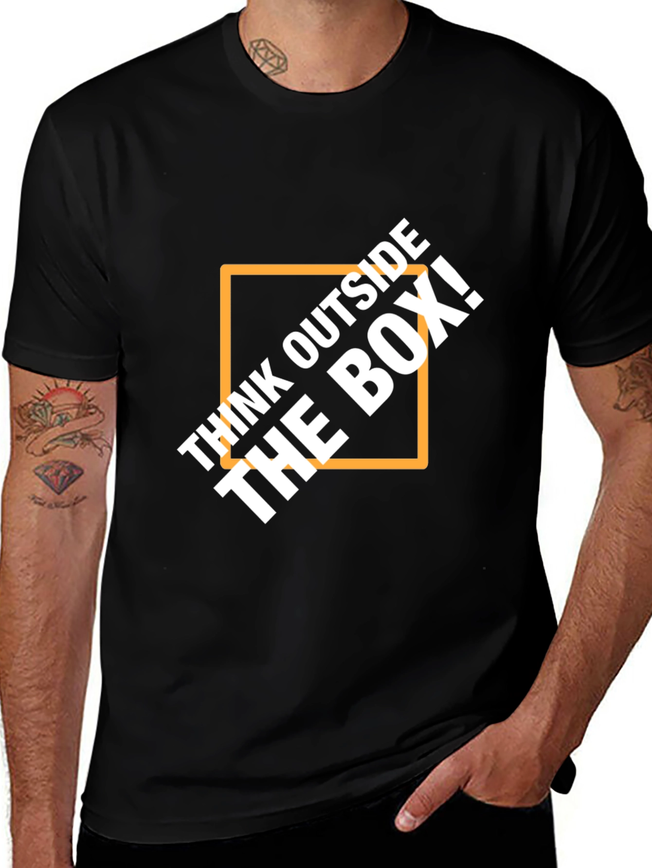 Variant 14 of Think Outside the Box Black T-Shirt