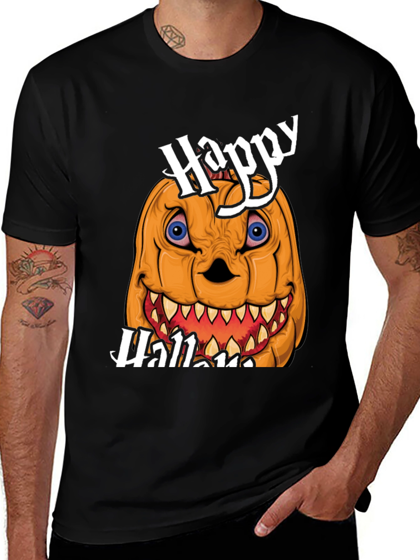 Variant 18 of Happy Halloween Pumpkin Graphic Tee