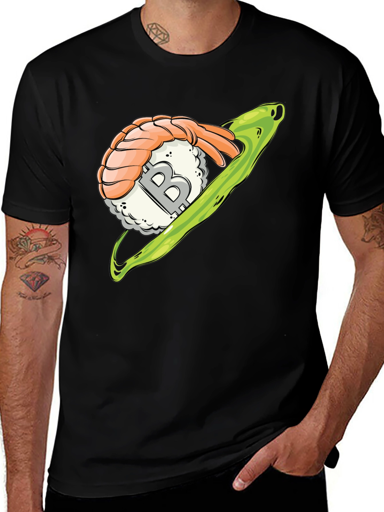 Sushi Bitcoin Black T-Shirt
