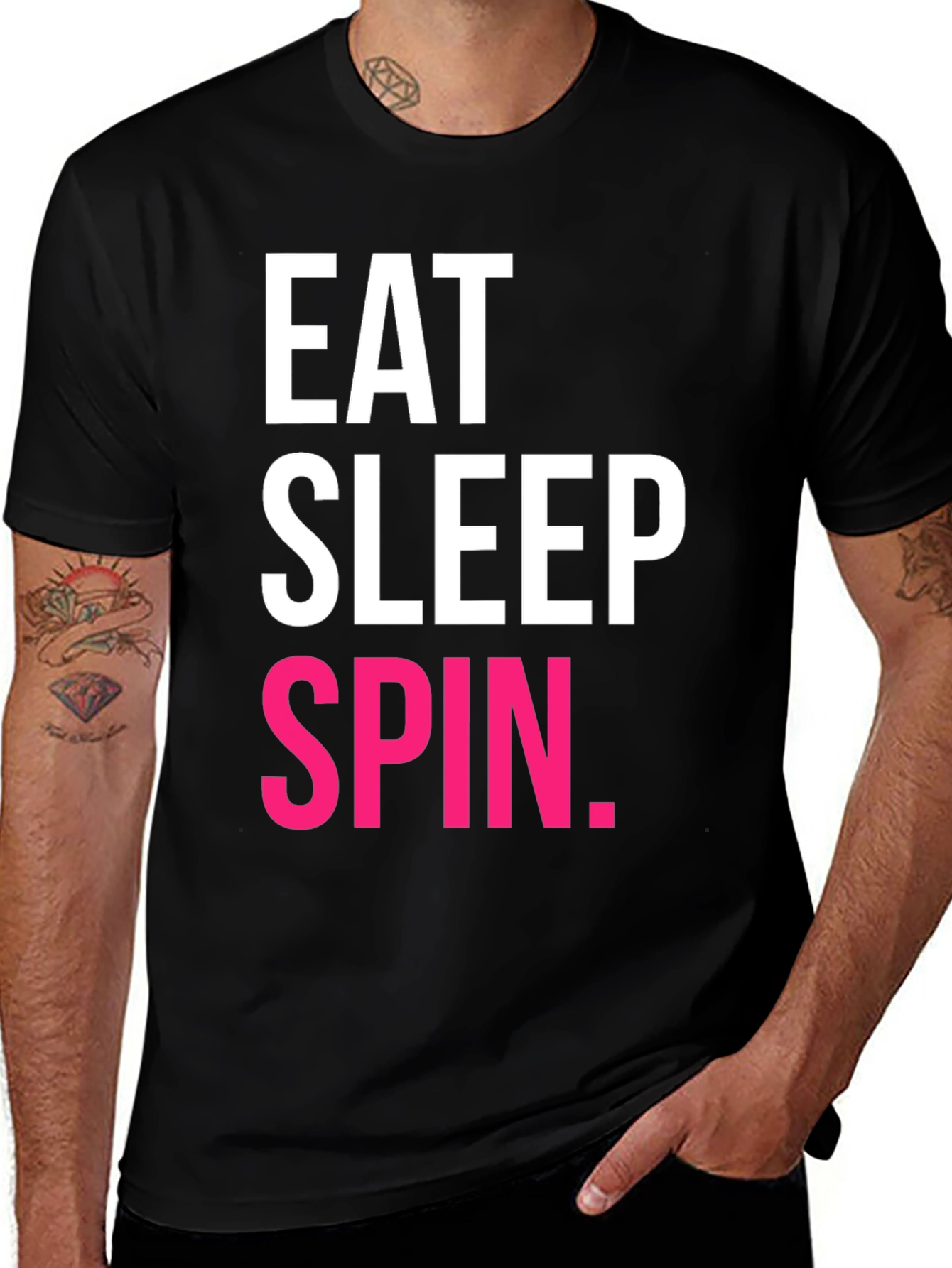 Variant 15 of Eat Sleep Spin T-Shirt - Fitness Enthusiast Tee