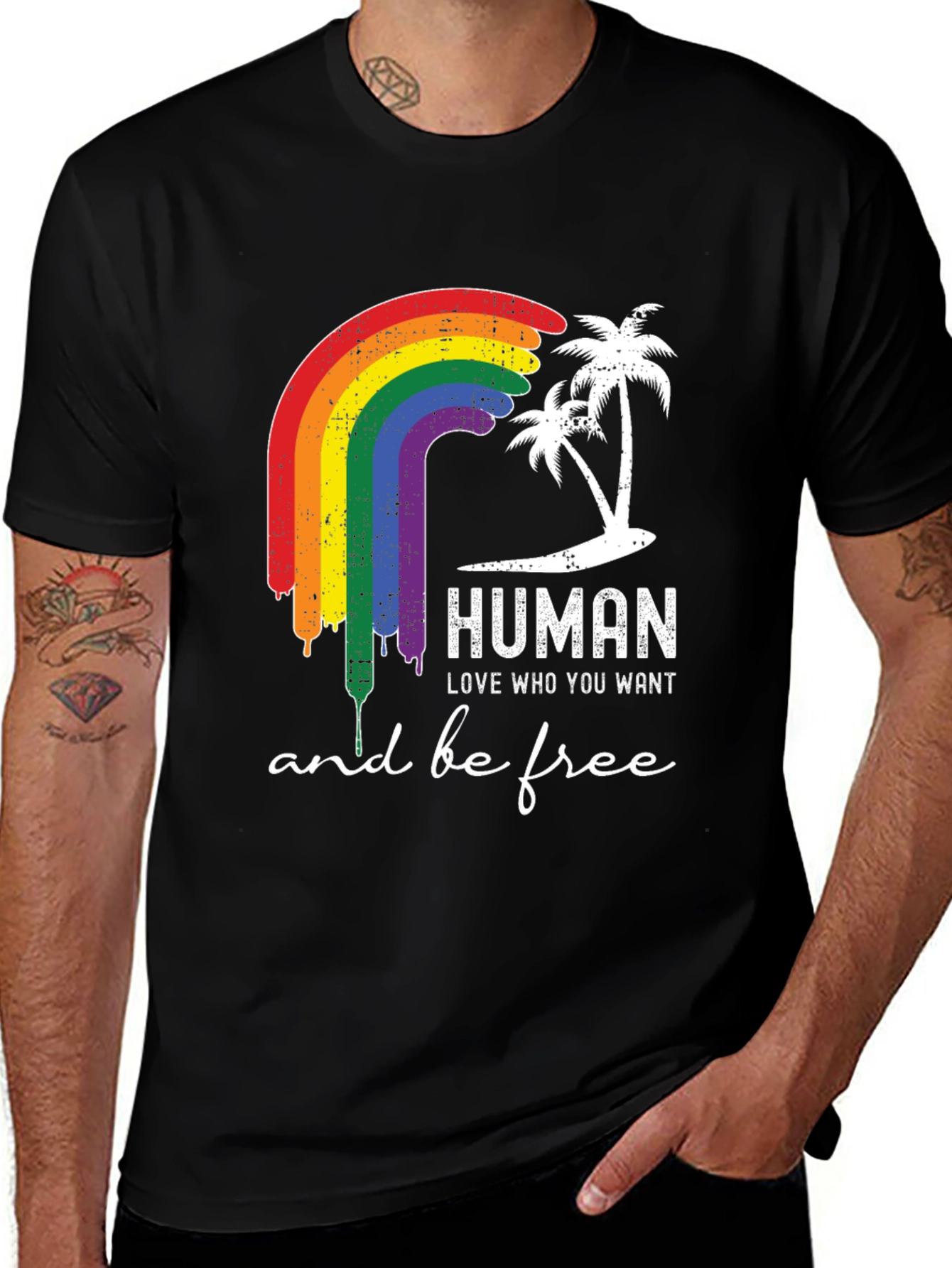 Variant 17 of Human Love Free LGBTQ Pride T-Shirt