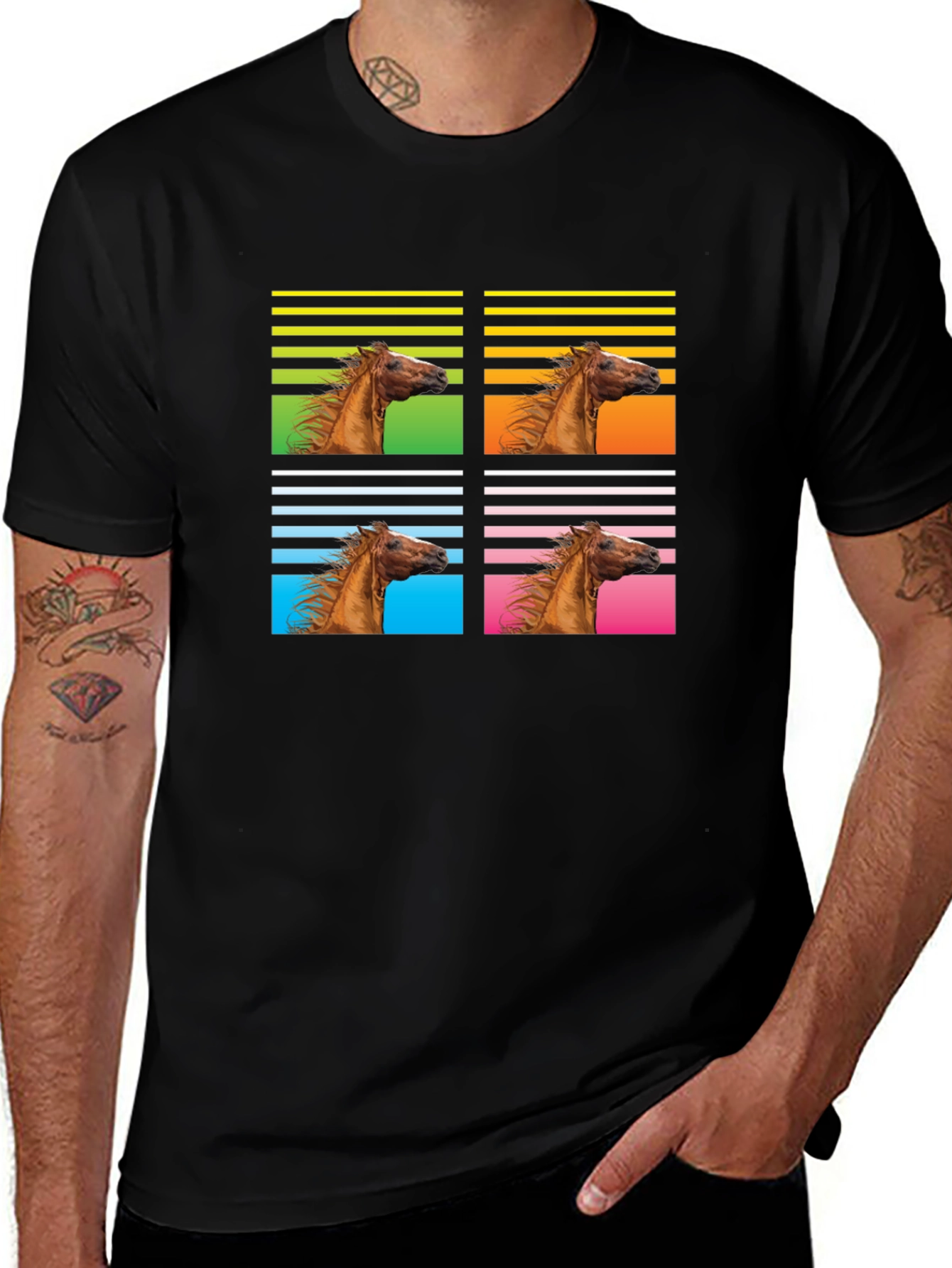 Variant 17 of Retro Horse T-Shirt - Equestrian Fashion Tee