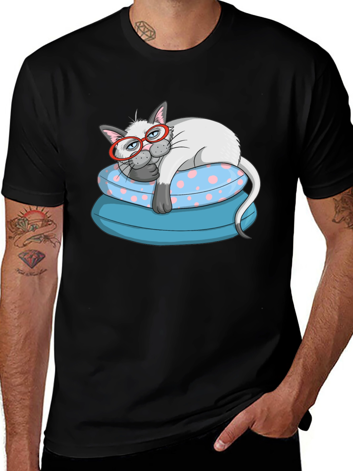 Variant 17 of Cat with Glasses T-Shirt - Relaxed Style