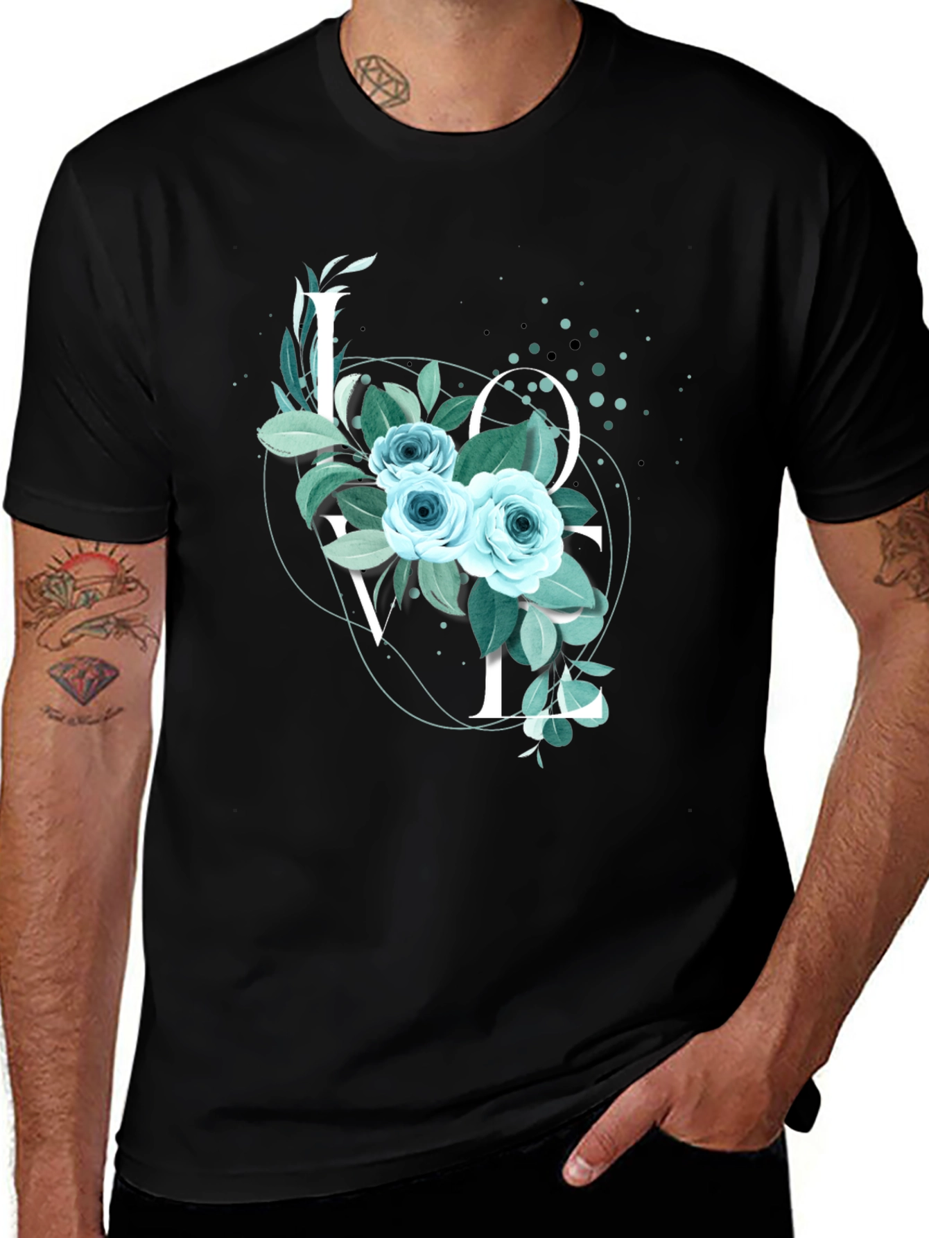 Variant 27 of Floral Love T-Shirt - Romantic Graphic Tee