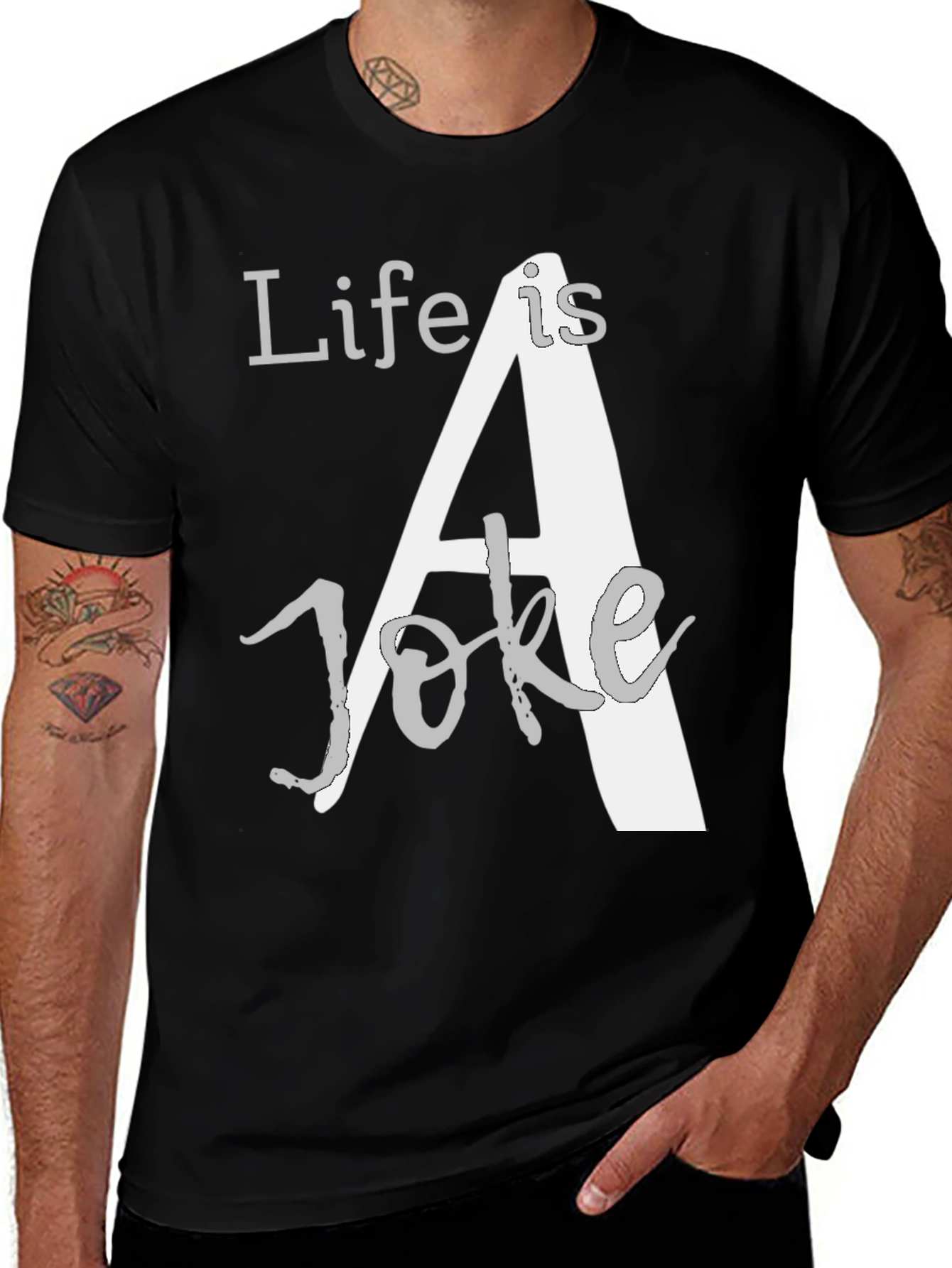 Variant 19 of Life is a Joke Graphic T-Shirt - Black
