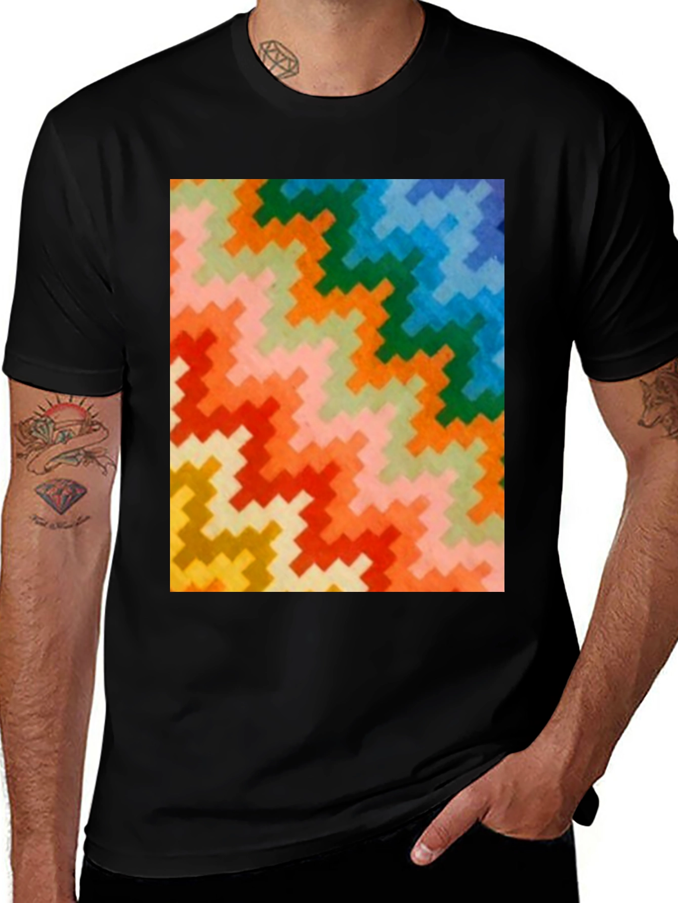 Variant 28 of Retro Zig-Zag Pattern Tee - Bold & Funky
