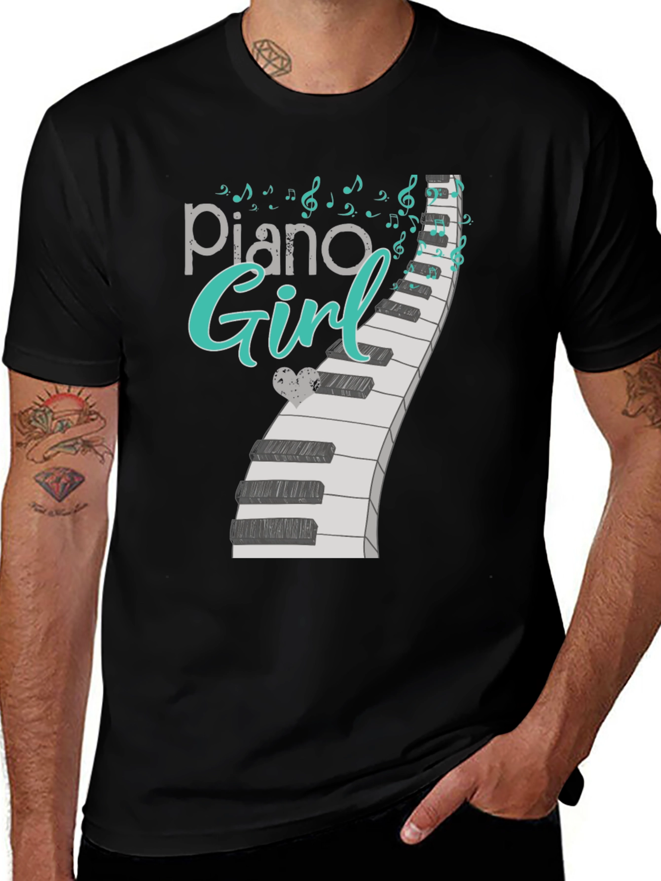 Variant 14 of Piano Girl Graphic Tee - Music Lover's T-Shirt