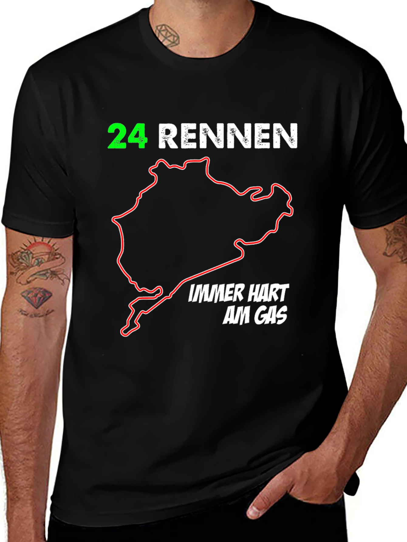 24 Rennen T-Shirt - Nürburgring Race Track Graphic Tee