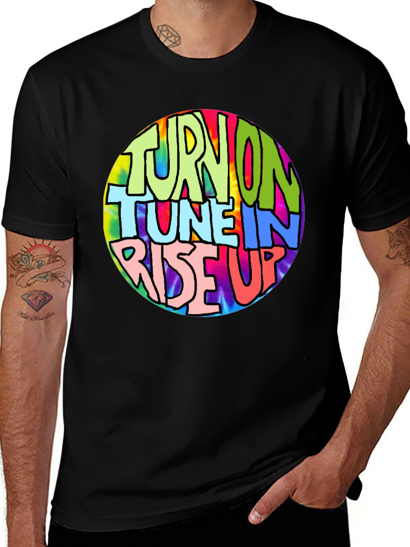 Variant 22 of Turn On, Tune In, Rise Up Tie Dye Graphic T-Shirt