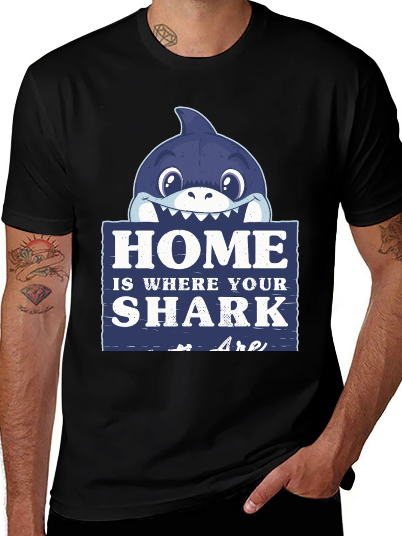 Variant 2 of Home is Where Your Sharks Are T-Shirt