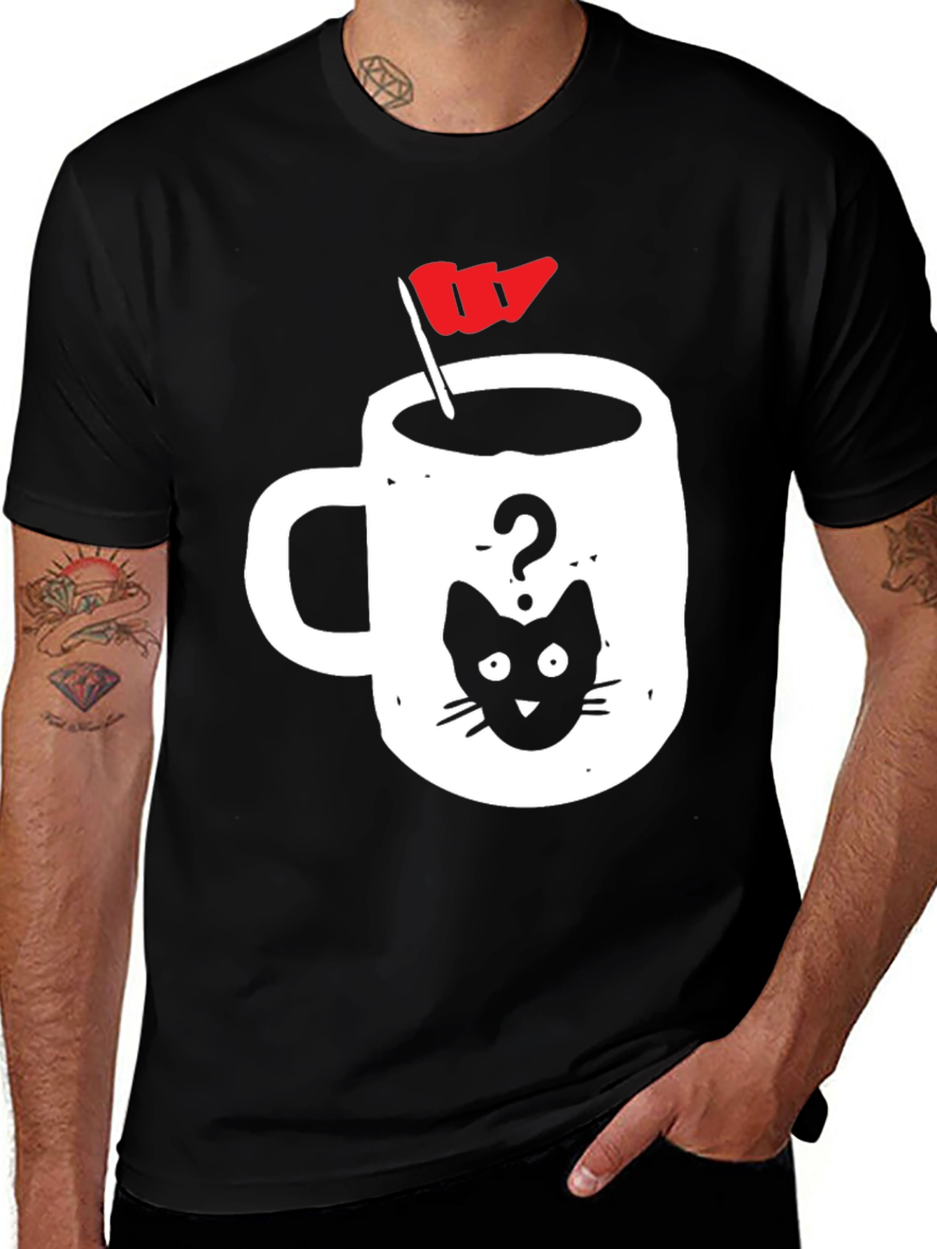 Variant 16 of Cat Coffee Cup Graphic Tee