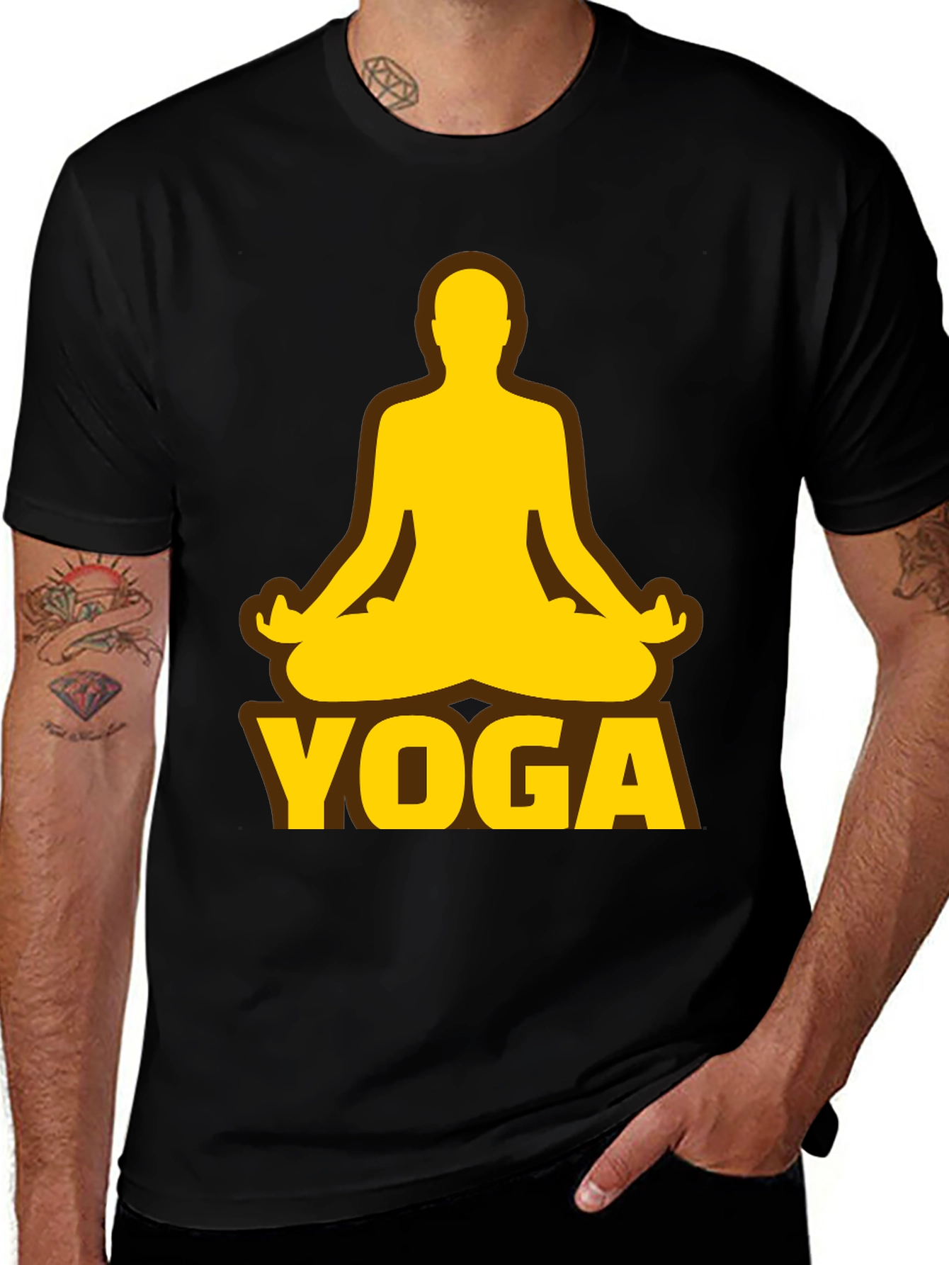 Variant 28 of Yoga Graphic T-Shirt - Meditating Design
