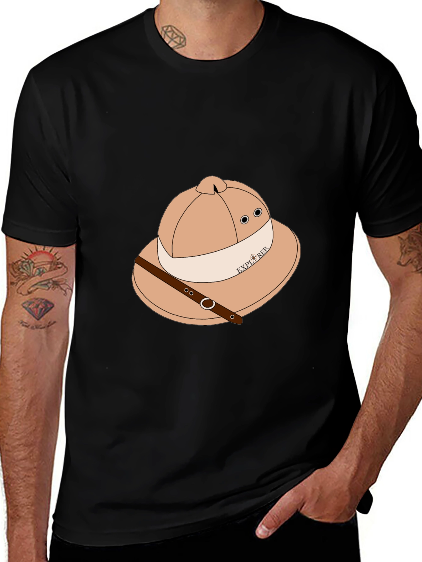 Variant 22 of Explorer Pith Helmet T-Shirt - Adventure Ready Style