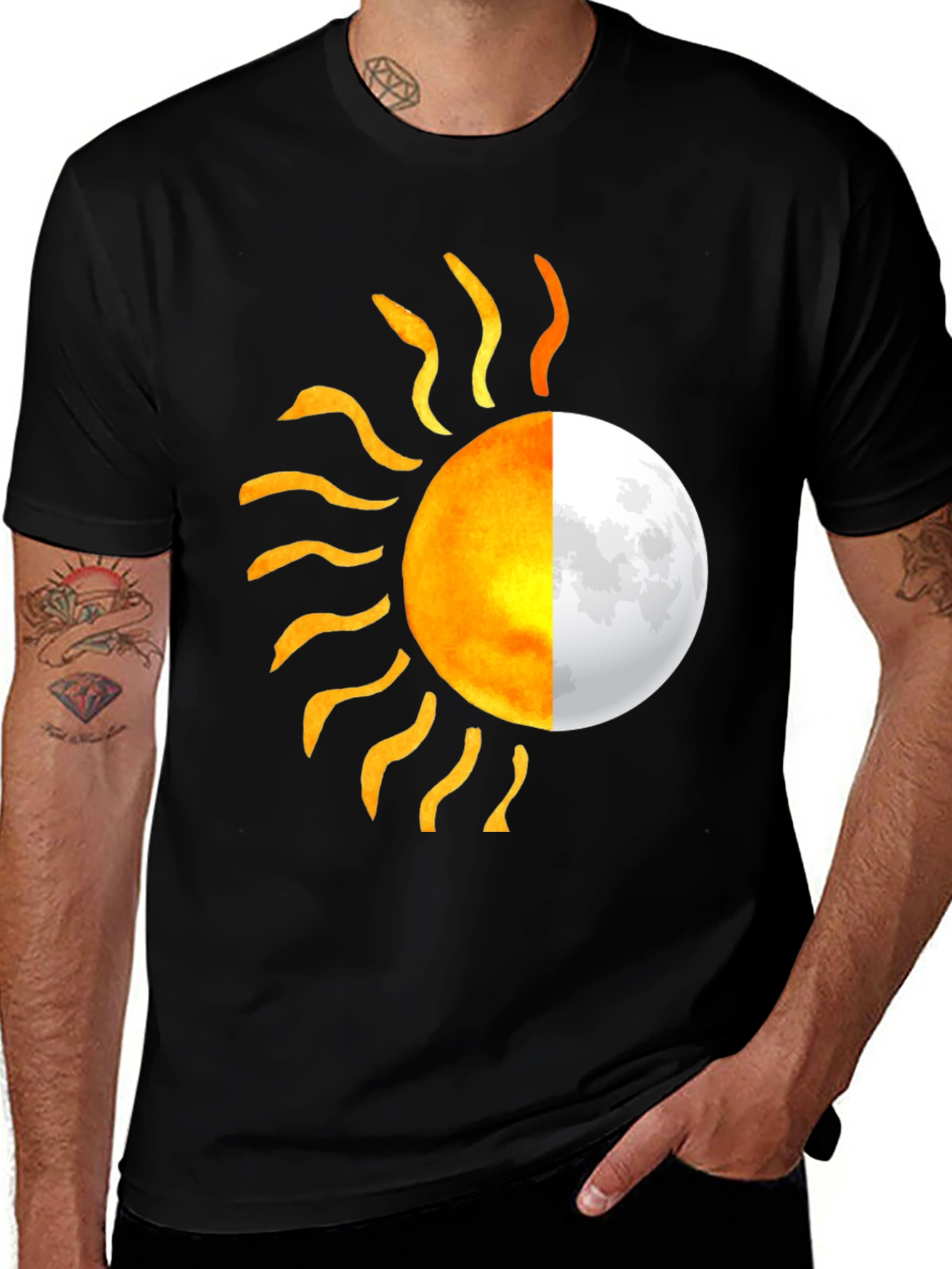 Variant 25 of Sun & Moon Graphic Tee - Unique Design