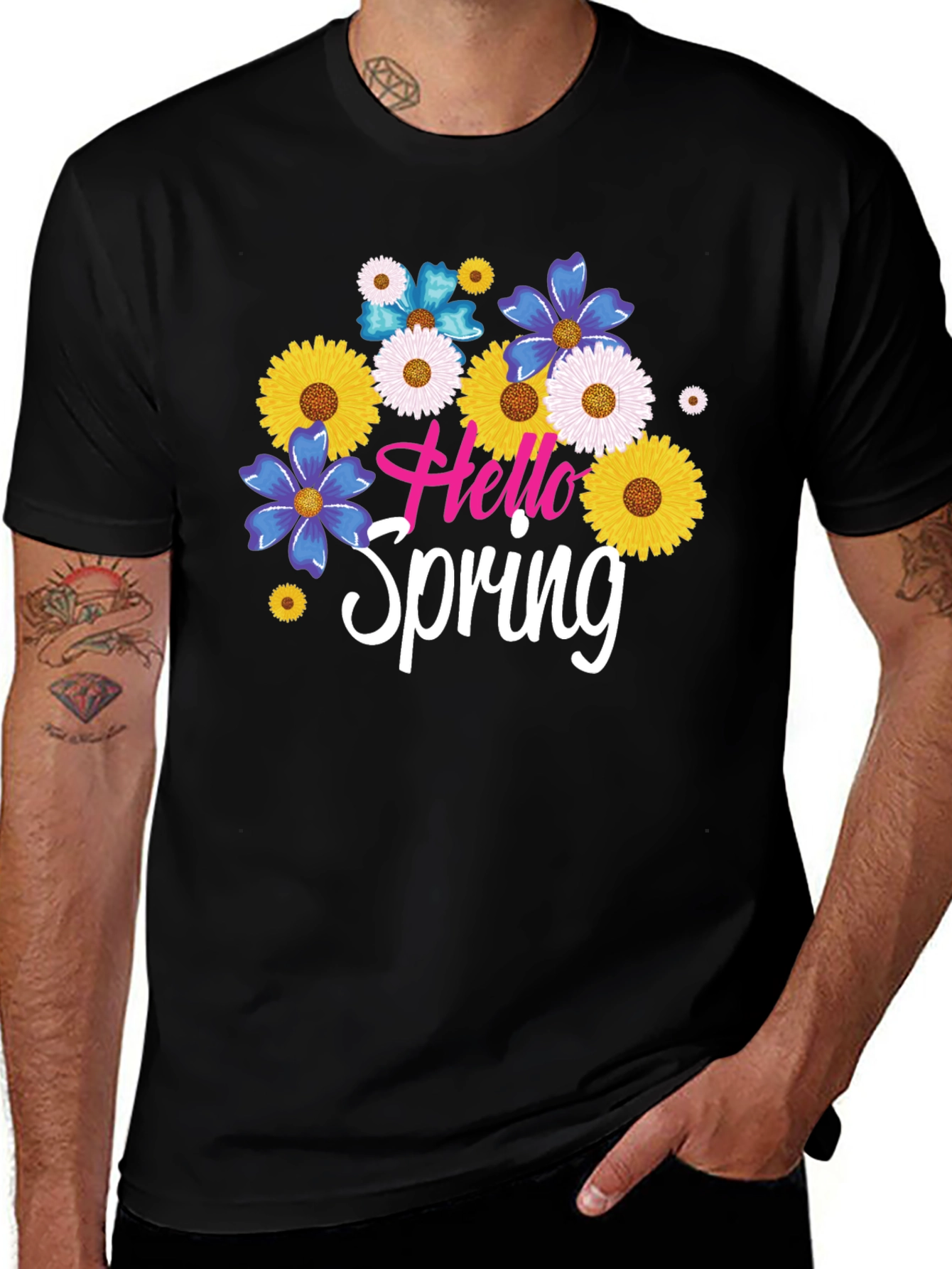 Variant 2 of Hello Spring Floral Graphic Tee