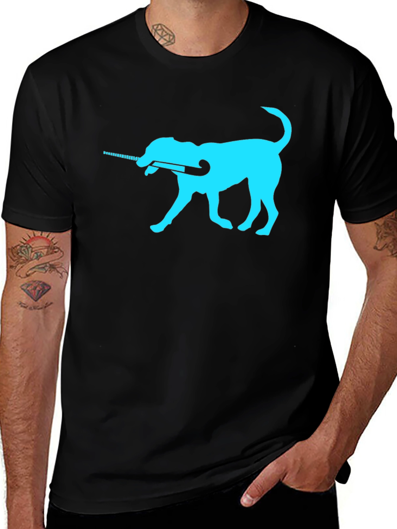 Variant 9 of Dog with Hockey Stick Graphic Tee