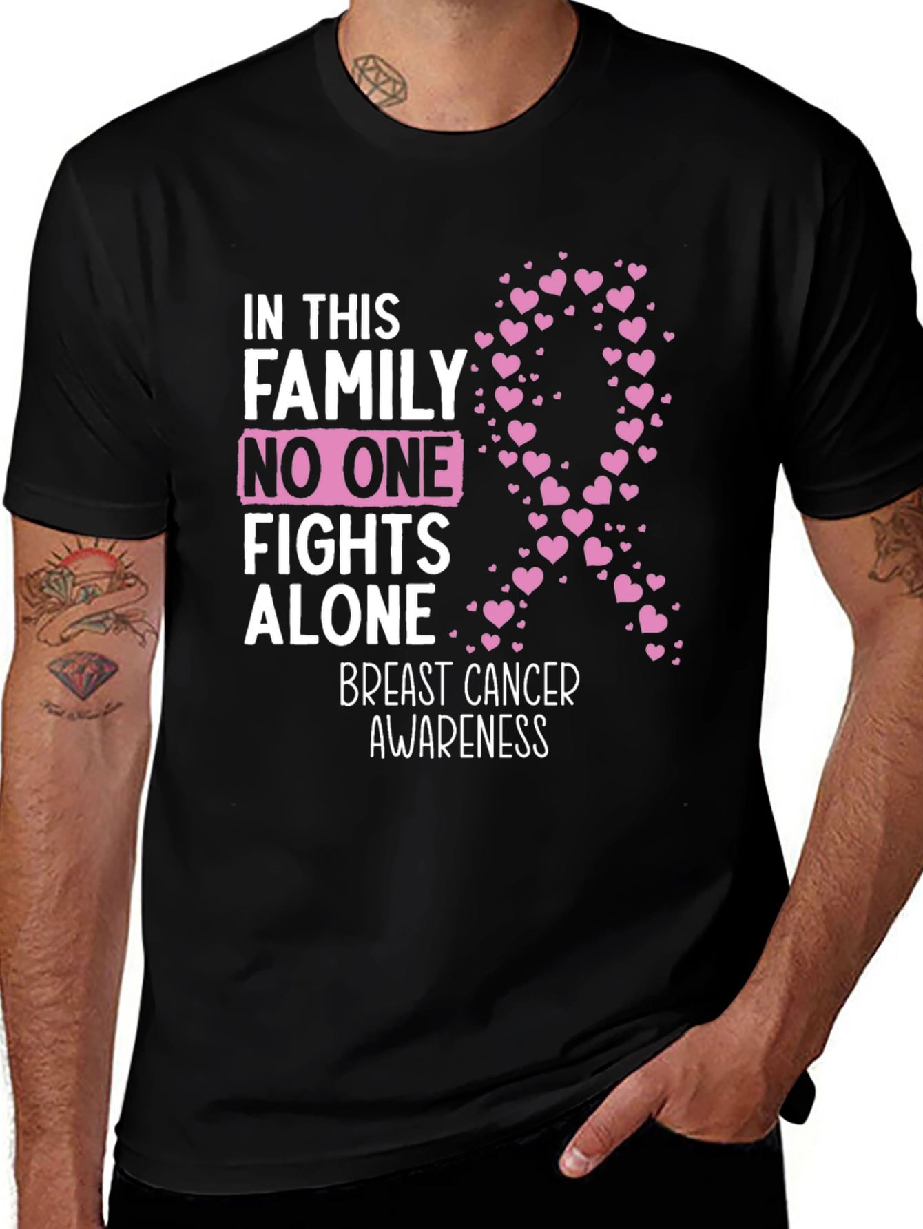 Variant 6 of Breast Cancer Awareness Family T-Shirt
