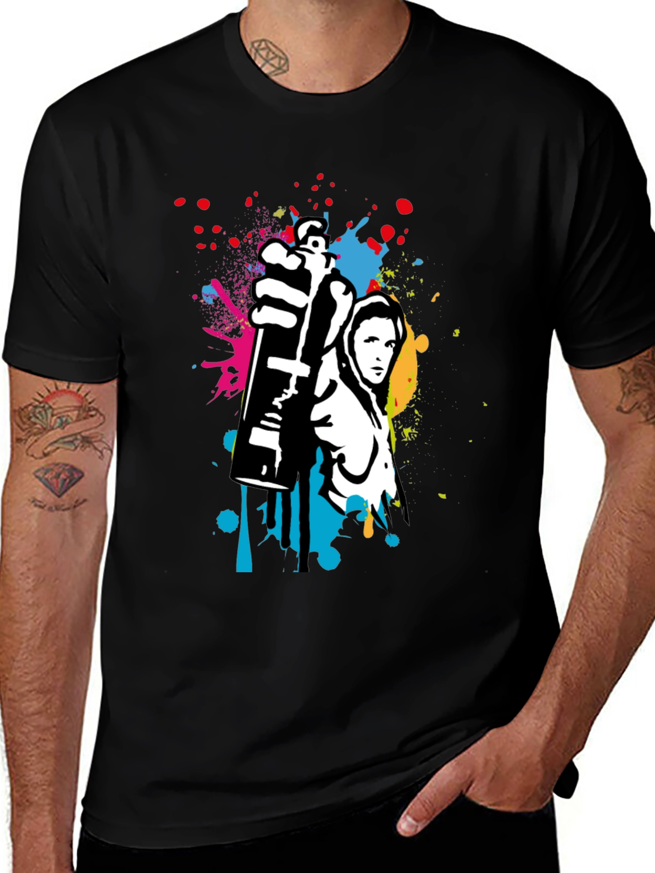 Variant 28 of Urban Graffiti Artist Graphic T-Shirt - Black