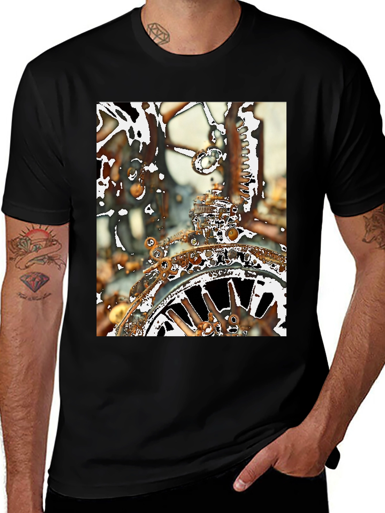 Variant 8 of Steampunk Gear T-Shirt - Abstract Mechanical Design