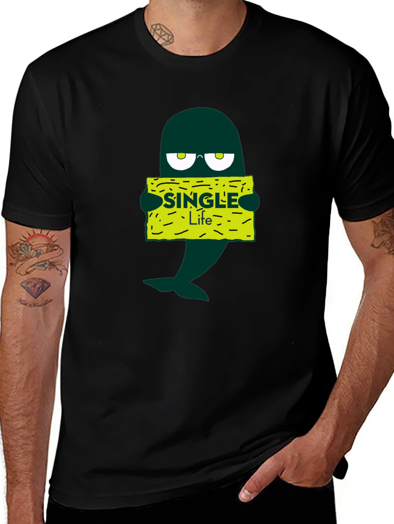 Variant 12 of Single Life Cartoon T-Shirt - Black