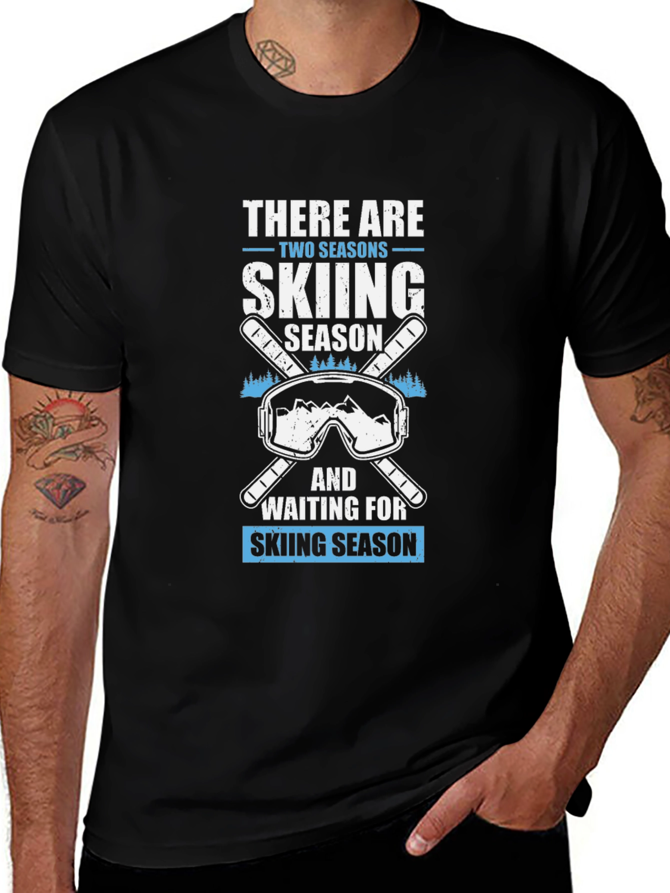 Variant 15 of Skiing Season Graphic Tee | Mountain Lovers T-Shirt