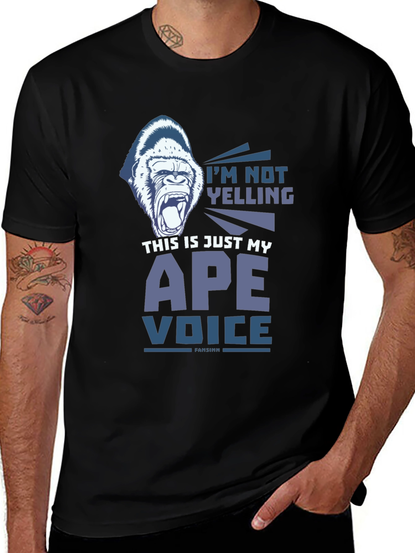 Variant 3 of Ape Voice Men's Black T-Shirt