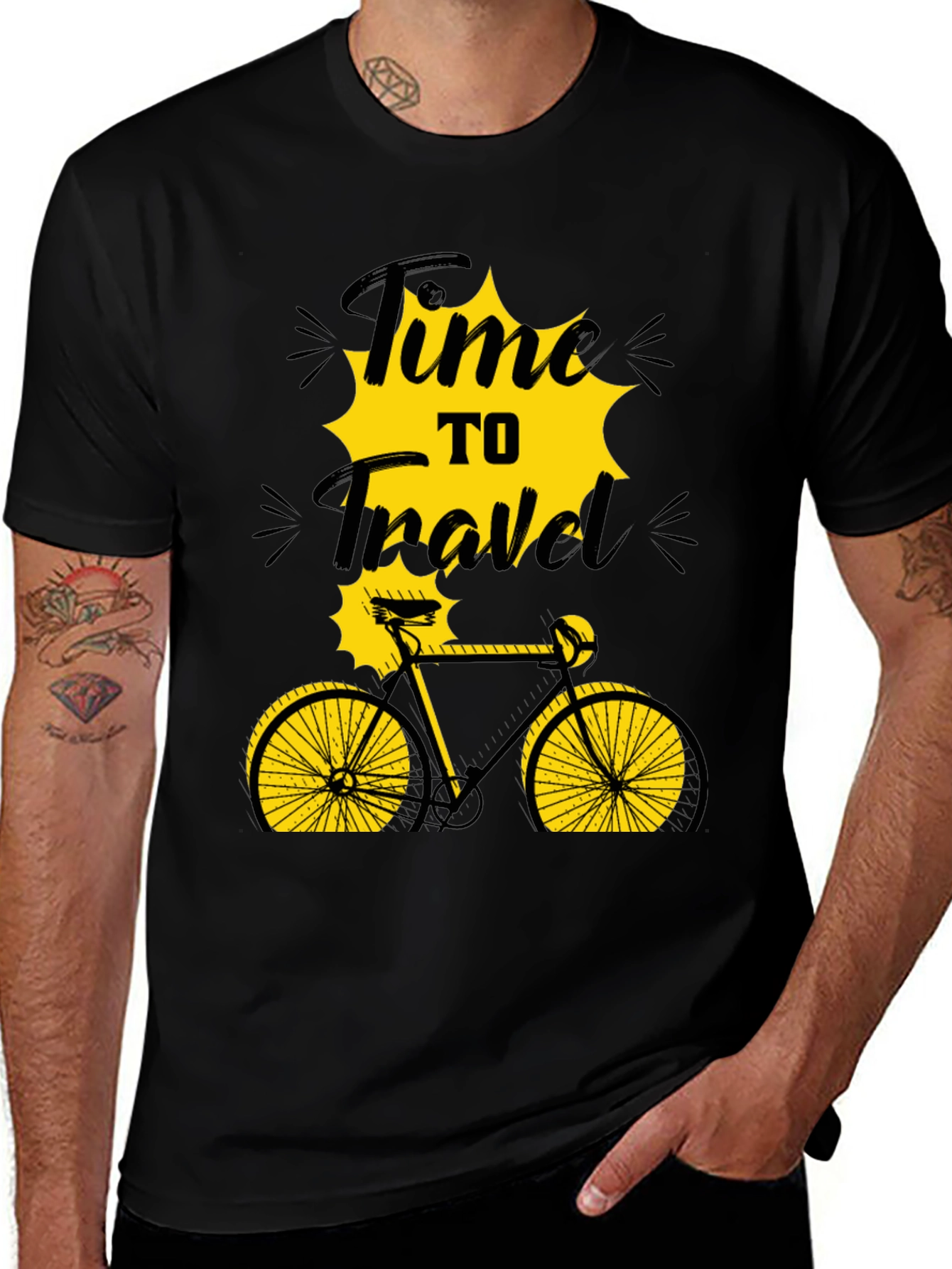 Variant 12 of Time to Travel Bicycle Graphic Tee
