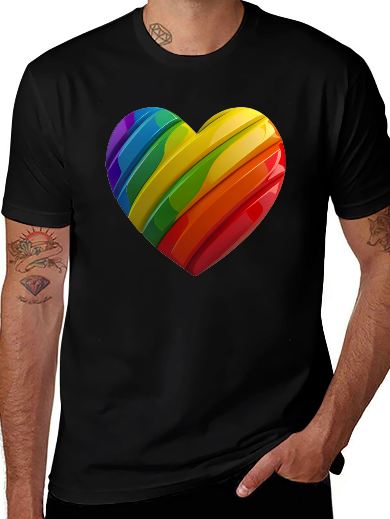 Variant 27 of Rainbow Heart Pride T-Shirt