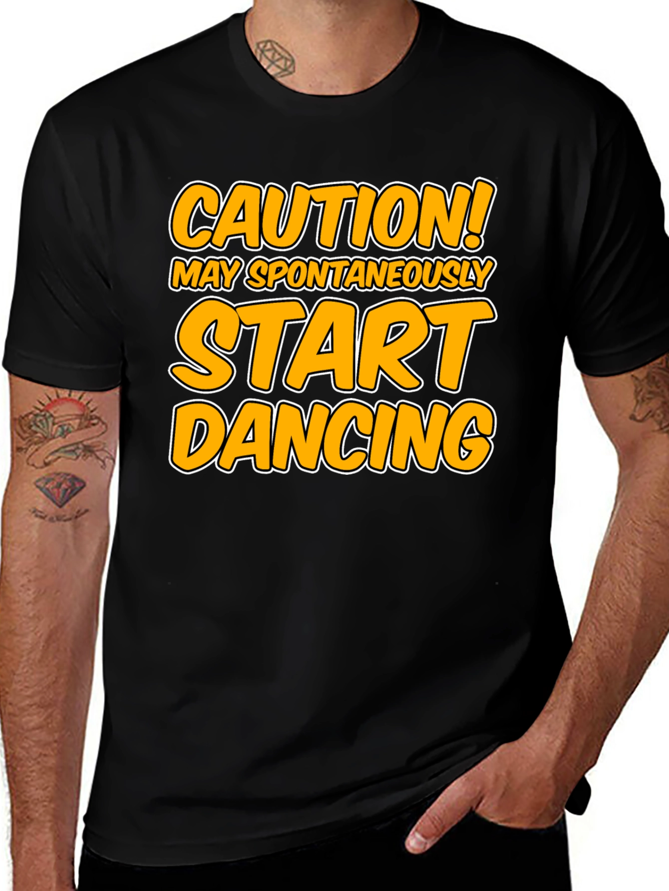 Variant 3 of Caution Spontaneous Dancing Graphic Tee