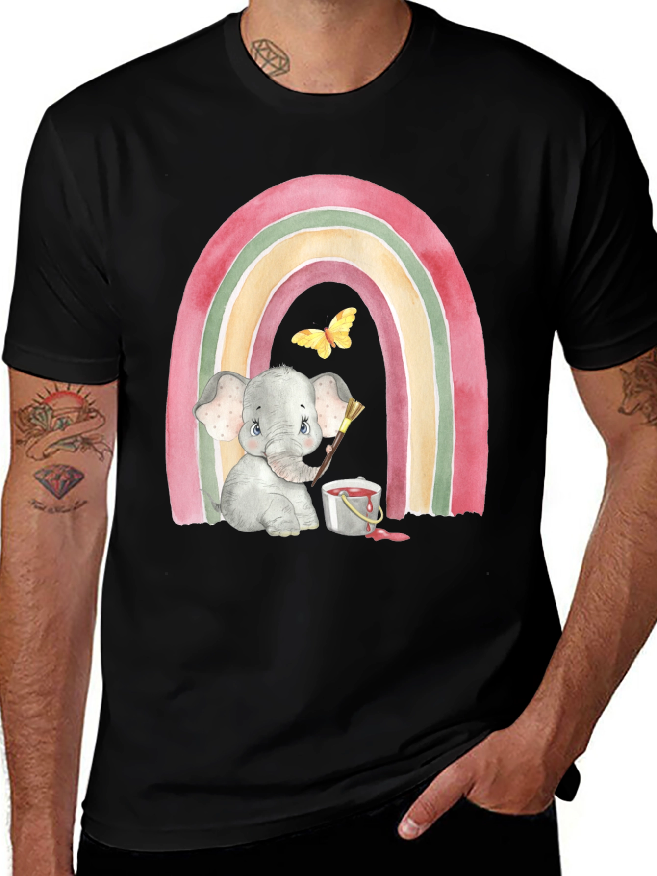 Variant 2 of Cute Elephant Rainbow T-Shirt
